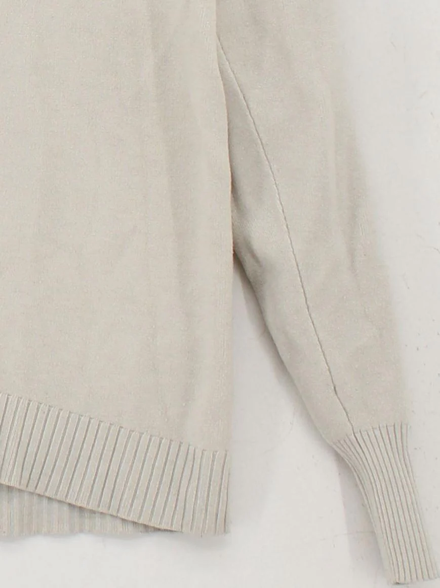 Uniqlo Men's Jumper XS Cream Acrylic - Image 4
