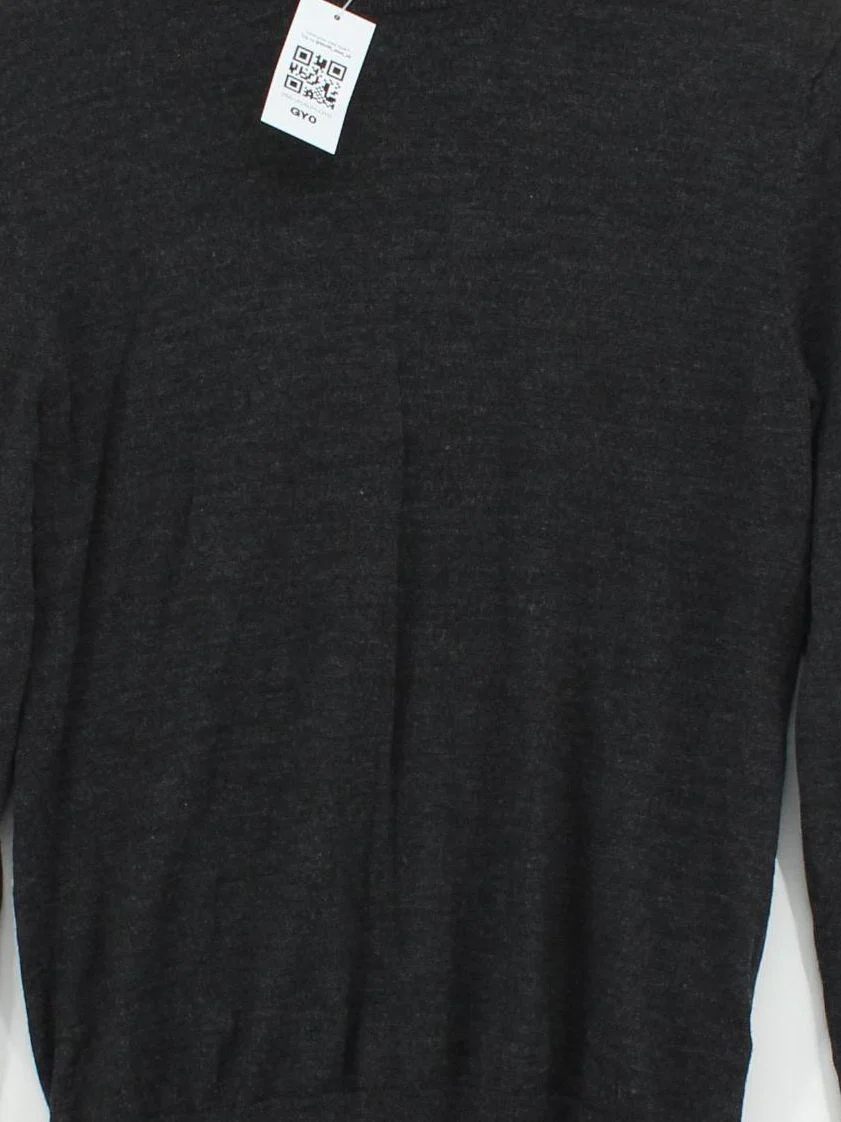 Uniqlo Men's Jumper XS Grey 100% Wool Crew Neck Pullover - Image 3