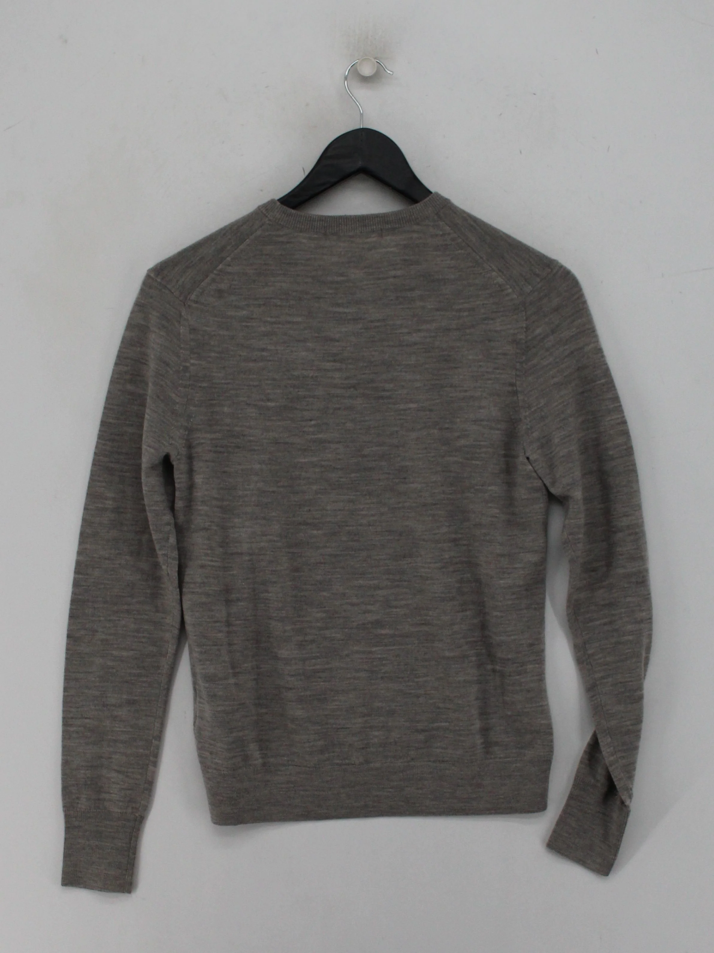 Uniqlo Men's Jumper XS Grey 100% Wool Round Neck Pullover - Image 2