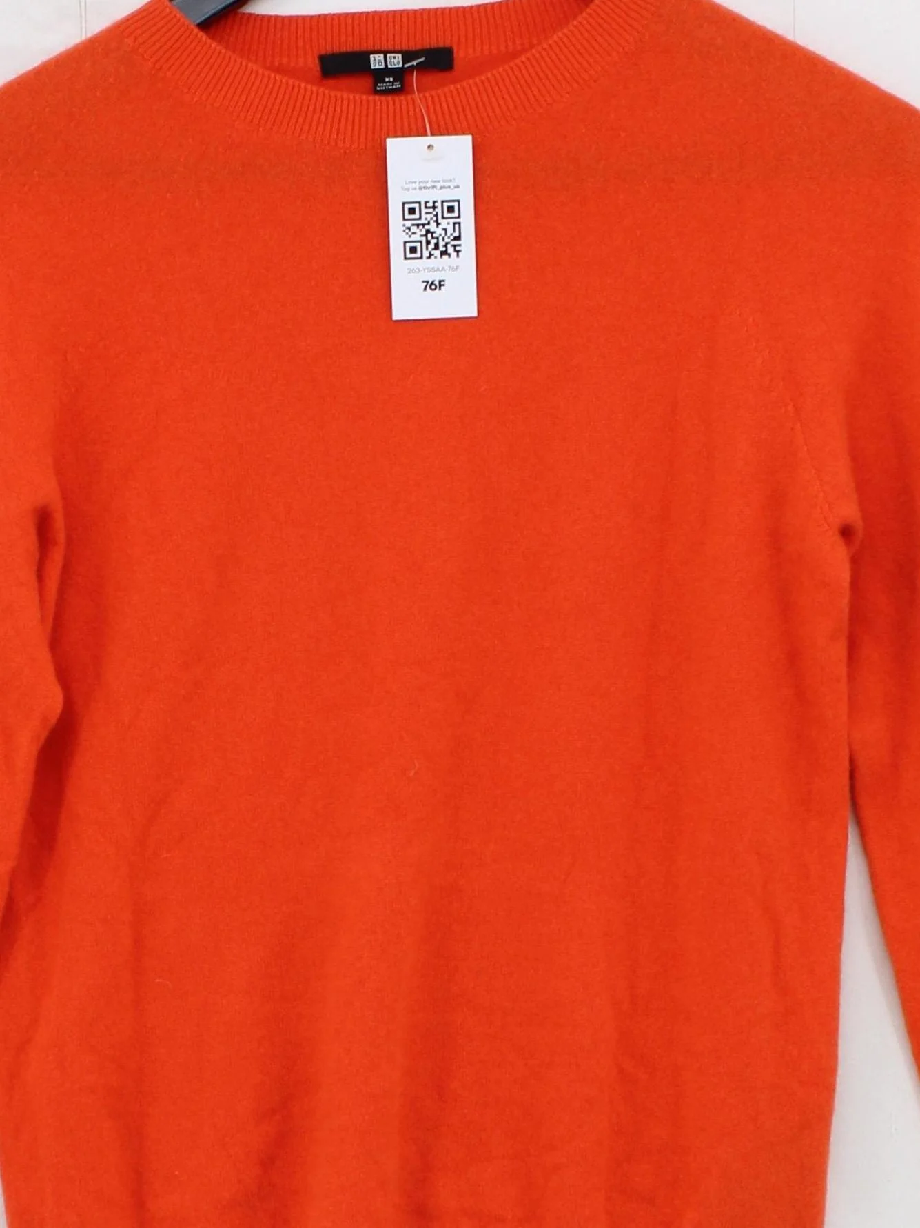 Uniqlo Men's Jumper XS Orange 100% Cashmere Crew Neck Pullover - Image 3