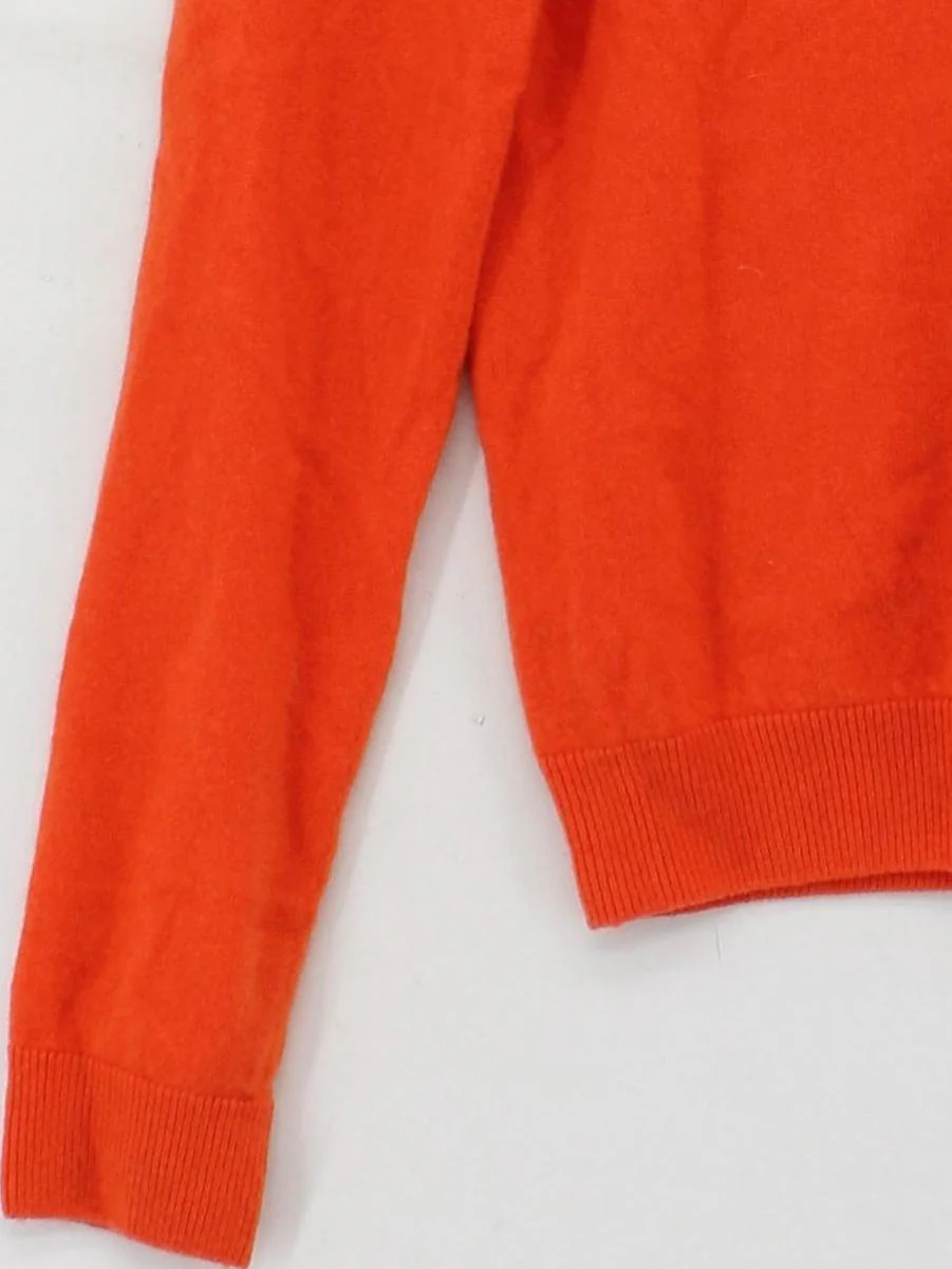Uniqlo Men's Jumper XS Orange 100% Cashmere Crew Neck Pullover - Image 4