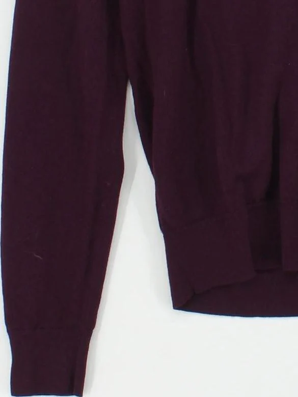 Uniqlo Men's Jumper XS Purple 100% Wool Round Neck Pullover - Image 4