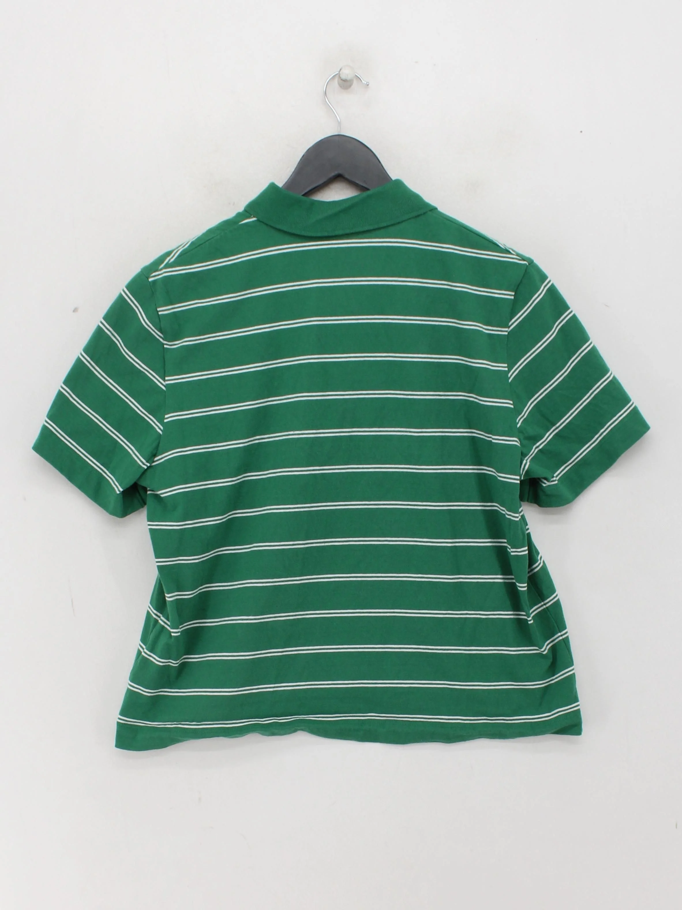 Uniqlo Men's Polo L Green Striped 100% Cotton Basic - Image 2