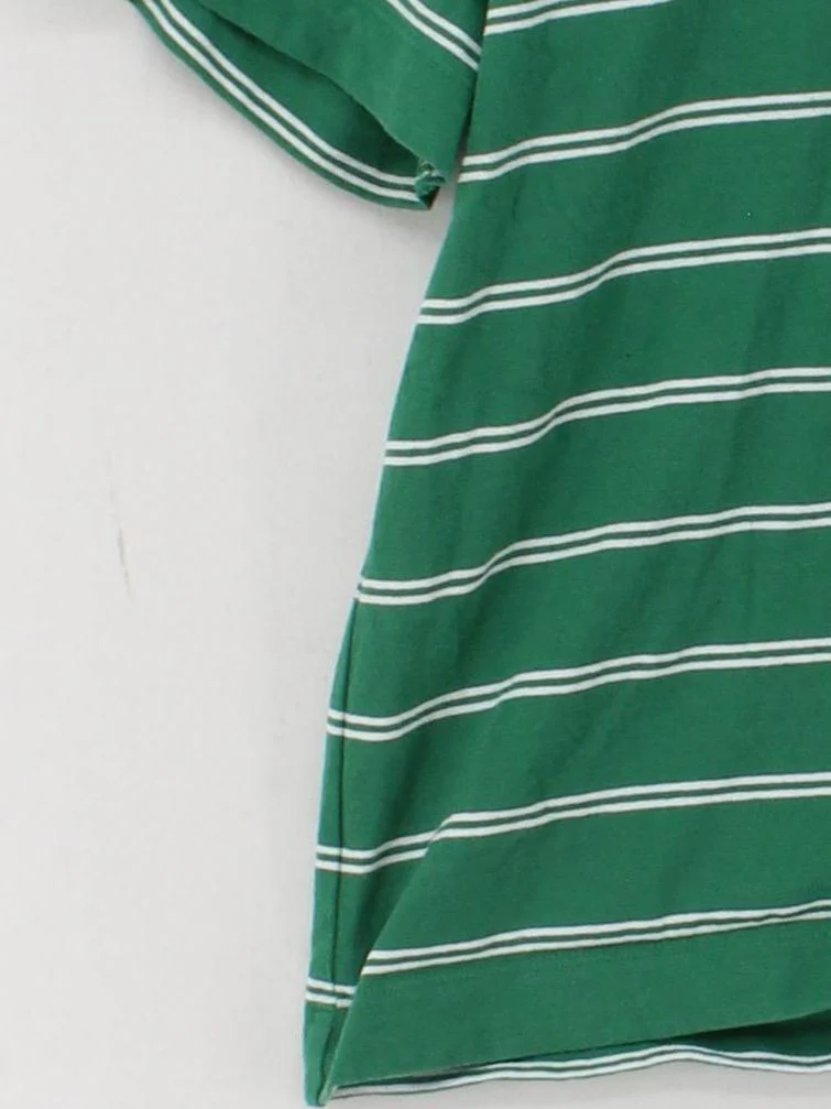 Uniqlo Men's Polo L Green Striped 100% Cotton Basic - Image 4