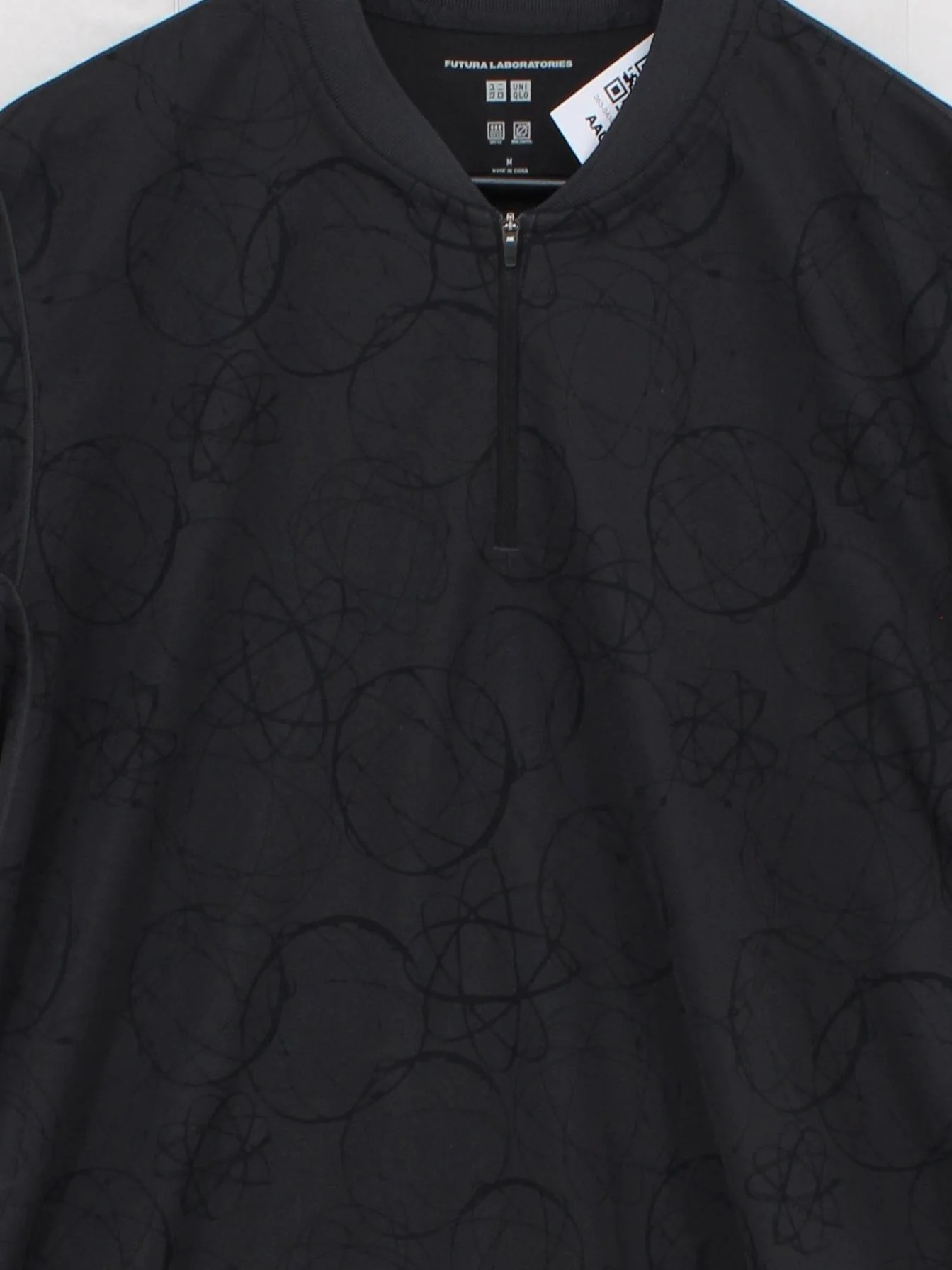 Uniqlo Men's Polo M Black Geometric 100% Other Collared Basic - Image 3