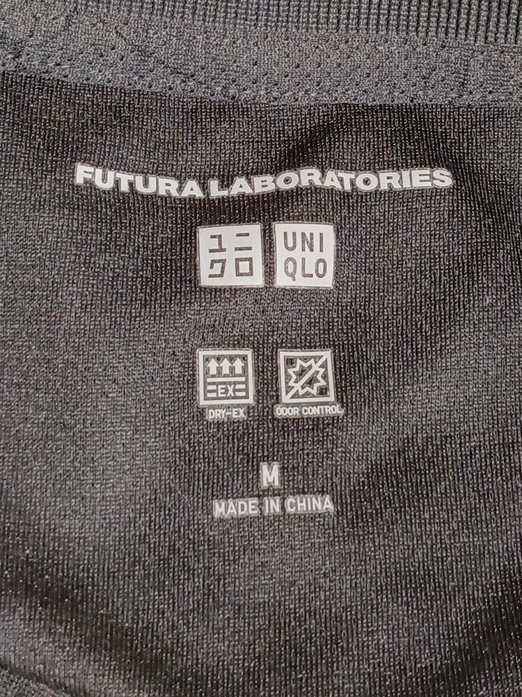 Uniqlo Men's Polo M Black Geometric 100% Other Collared Basic - Image 5