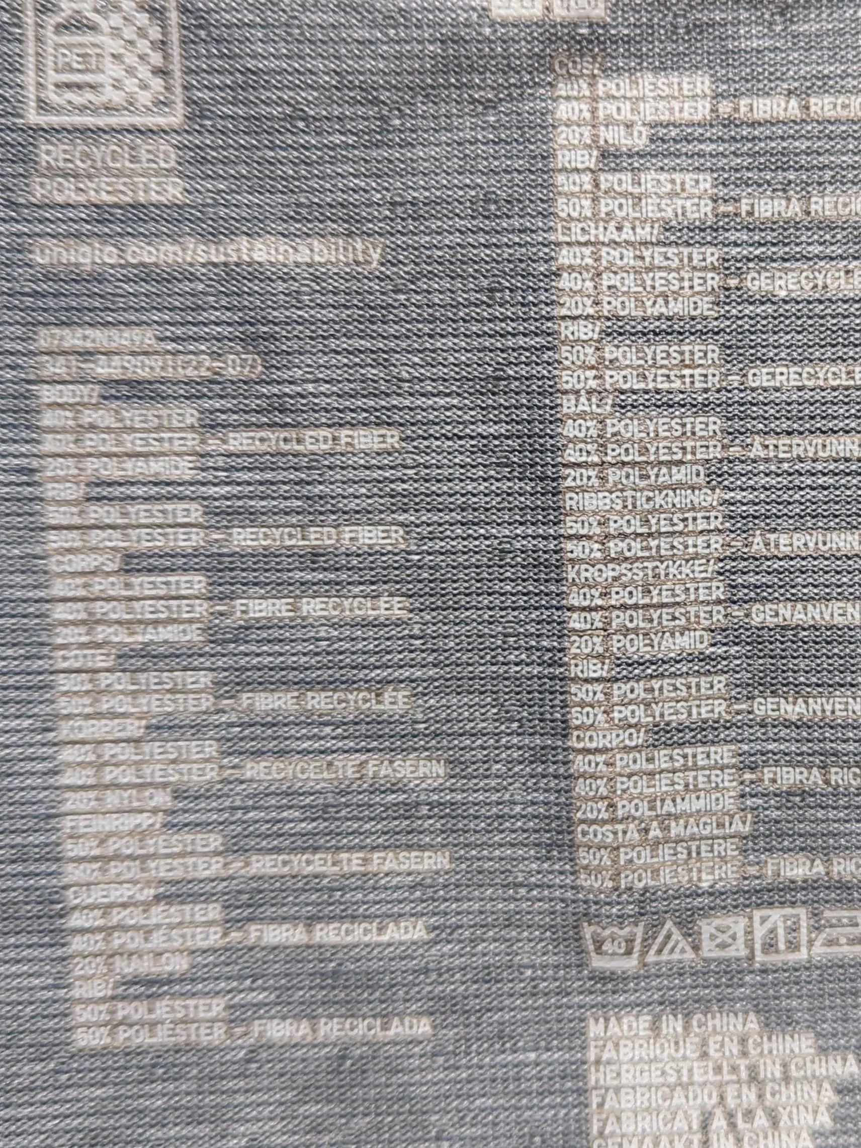 Uniqlo Men's Polo S Grey Striped Polyester with Polyamide Basic - Image 7