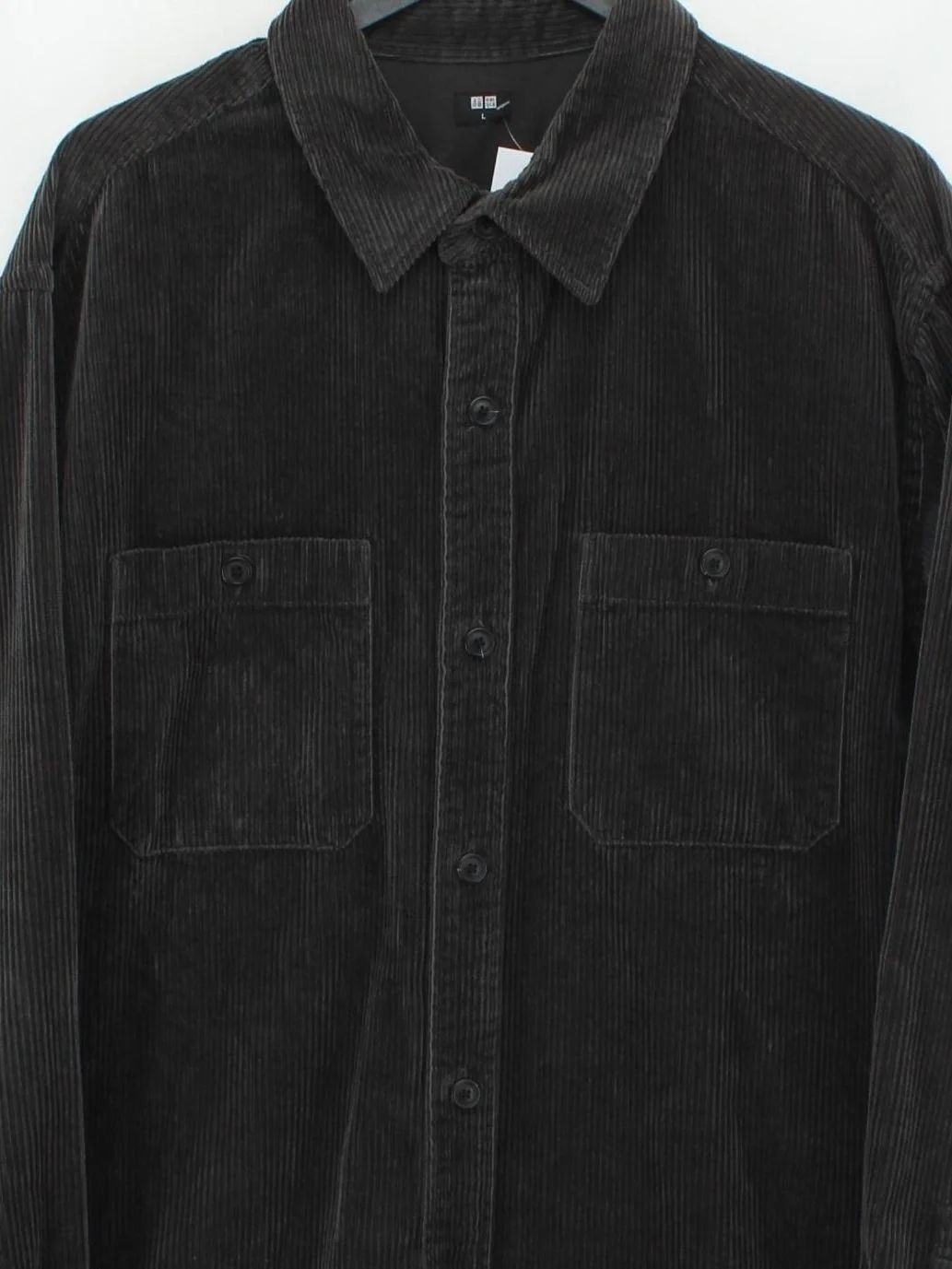 Uniqlo Men's Shirt L Black 100% Cotton Basic - Image 3