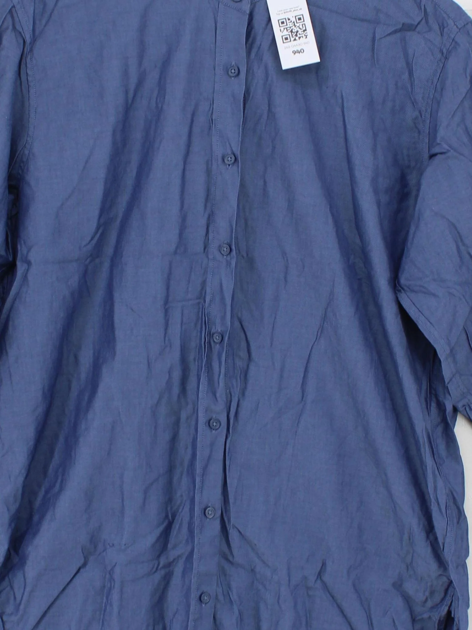 Uniqlo Men's Shirt L Blue 100% Cotton Basic - Image 3