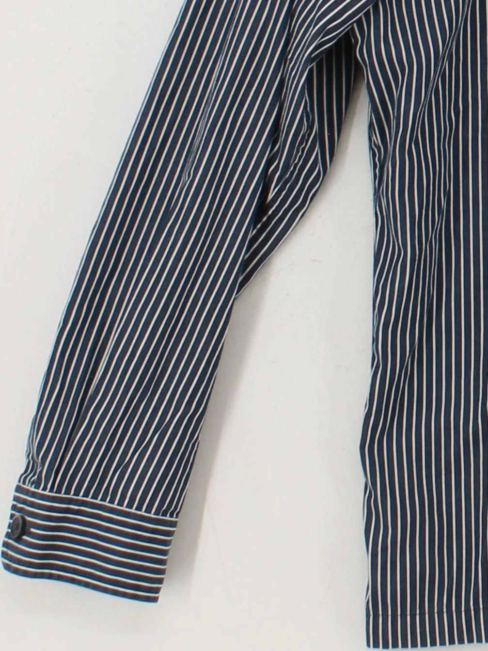 Uniqlo Men's Shirt L Blue Striped 100% Cotton Basic - Image 4