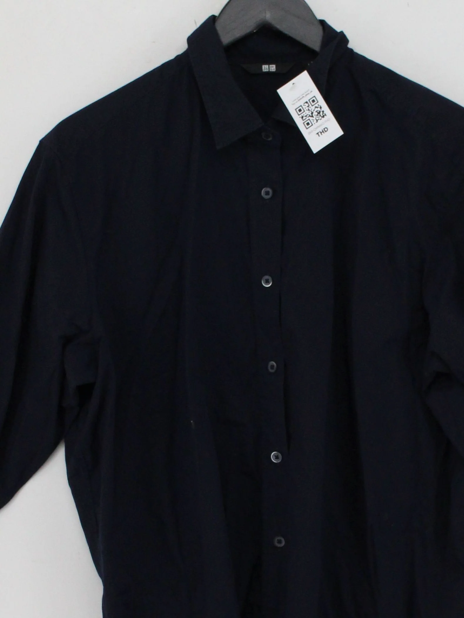 Uniqlo Men's Shirt M Blue 100% Cotton Basic - Image 3