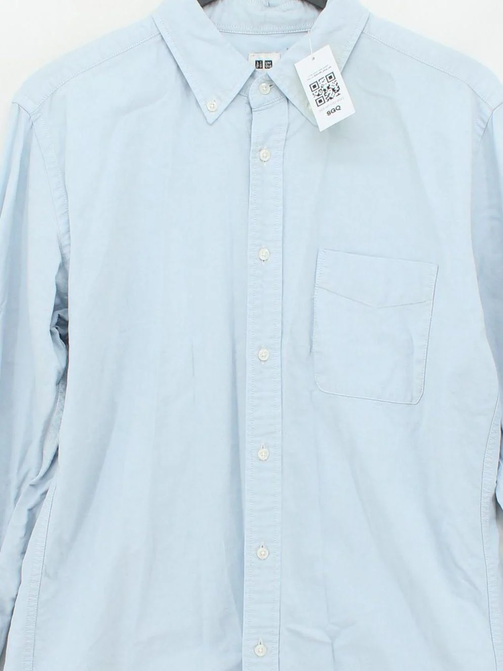 Uniqlo Men's Shirt M Blue 100% Cotton Basic - Image 3
