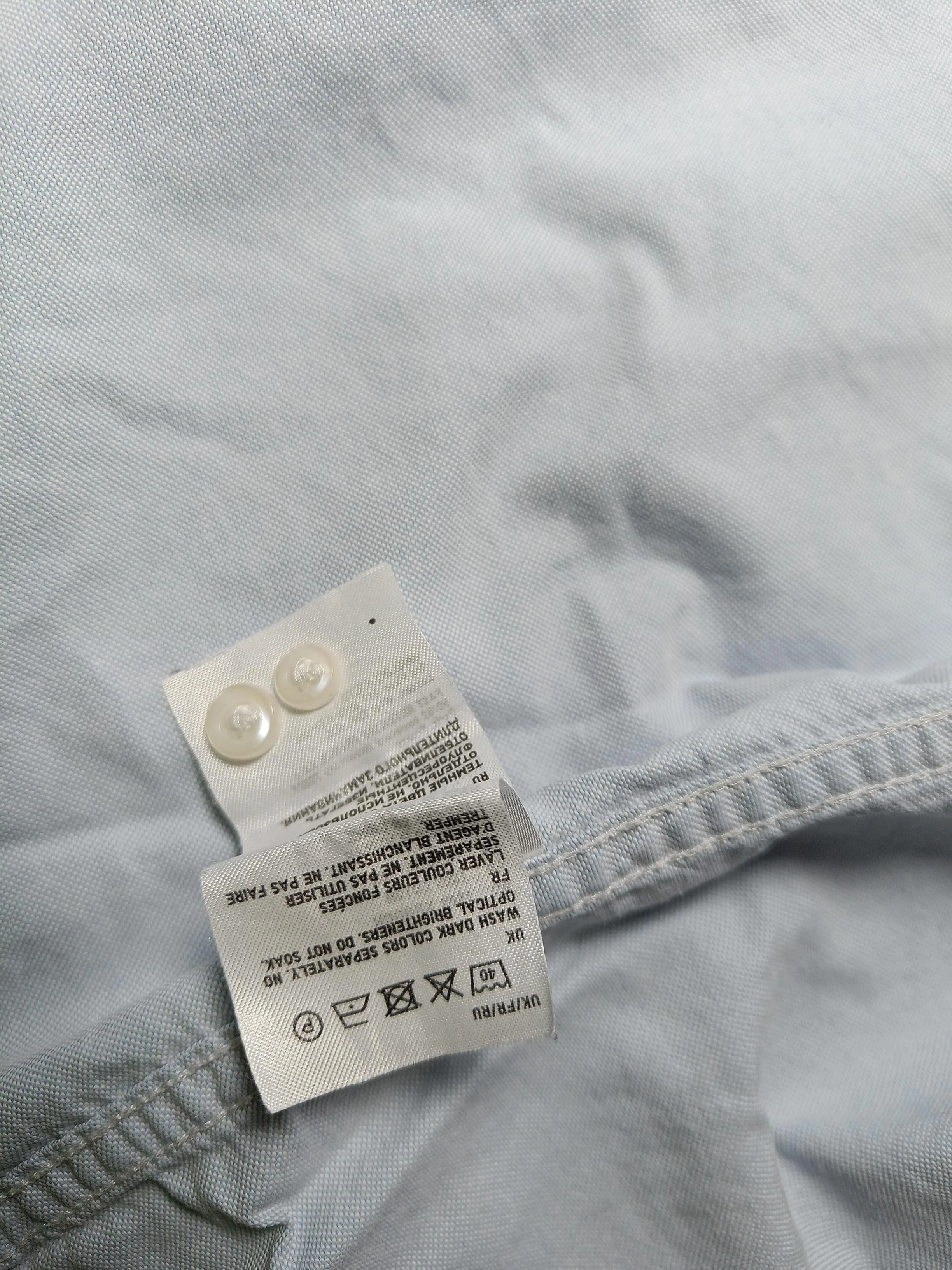 Uniqlo Men's Shirt M Blue 100% Cotton Basic - Image 6