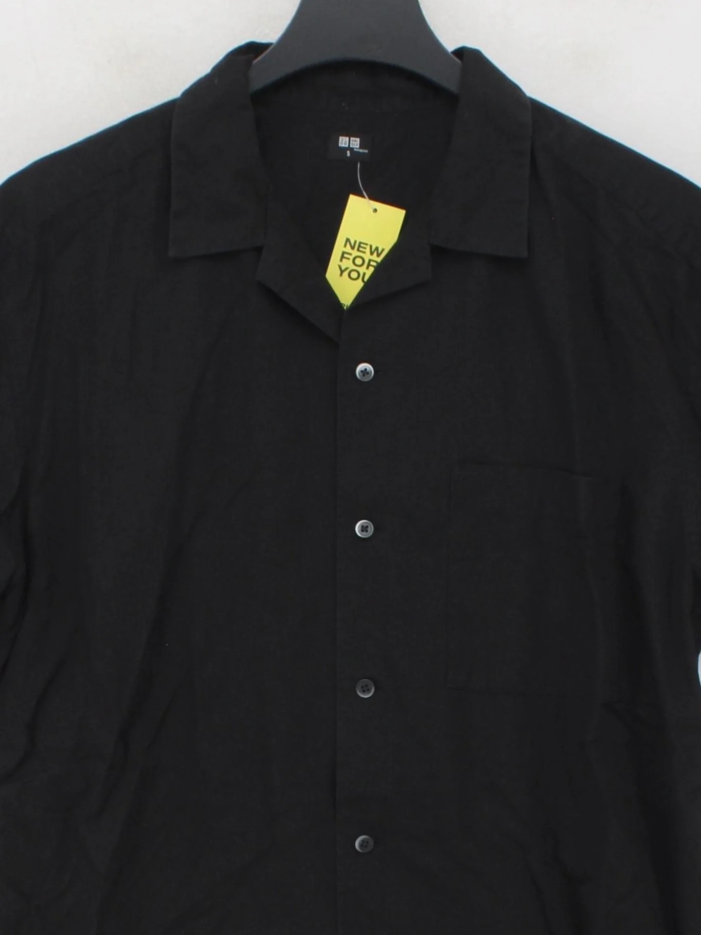 Uniqlo Men's Shirt S Black Viscose with Cotton Basic - Image 3