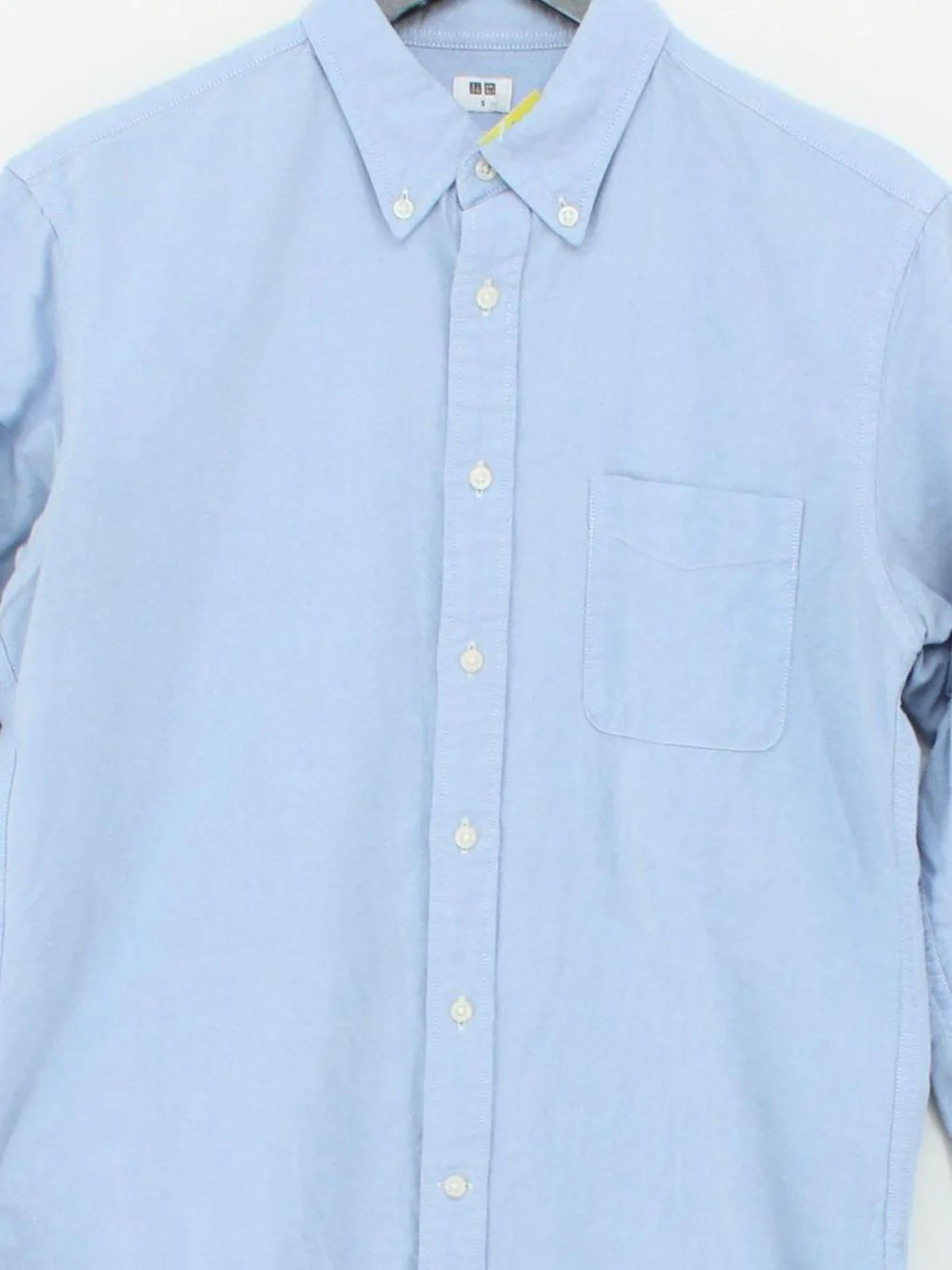 Uniqlo Men's Shirt S Blue 100% Cotton Basic - Image 3