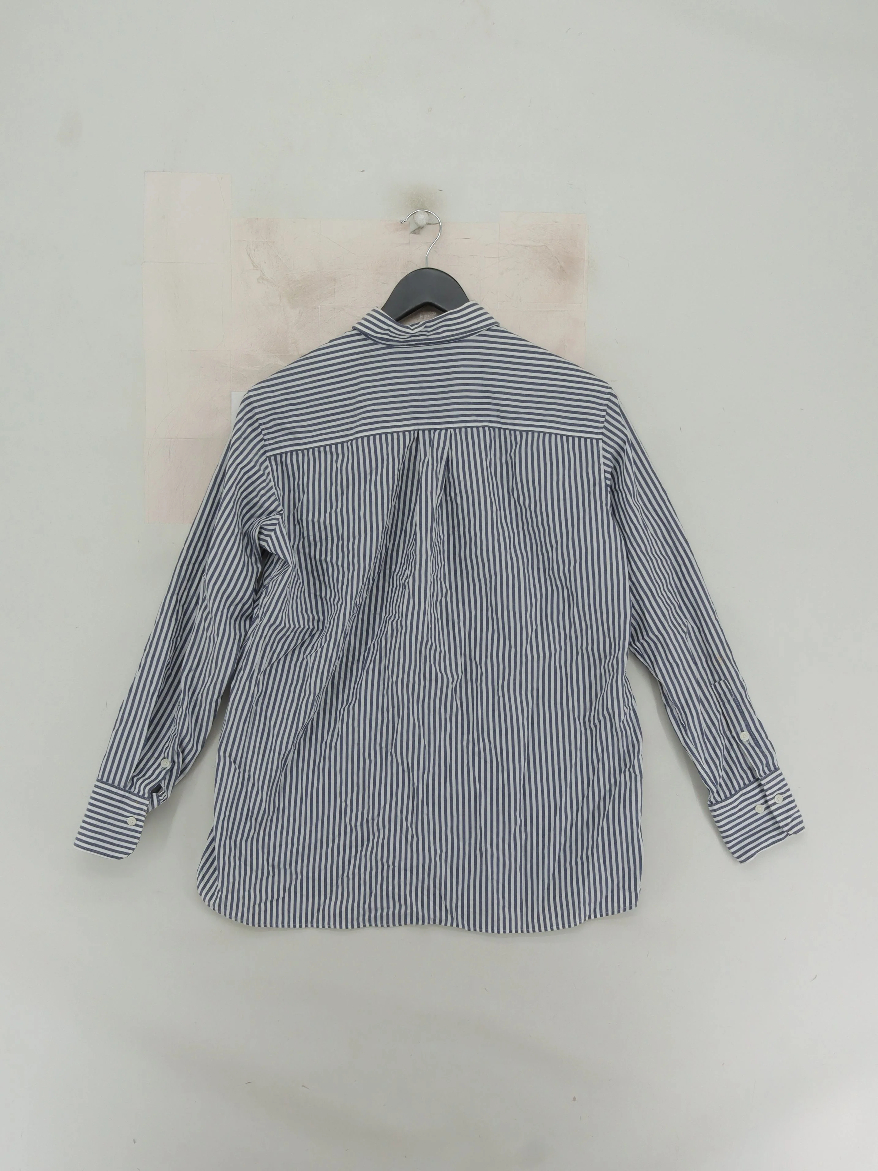 Uniqlo Men's Shirt S Blue Striped 100% Cotton Basic - Image 2