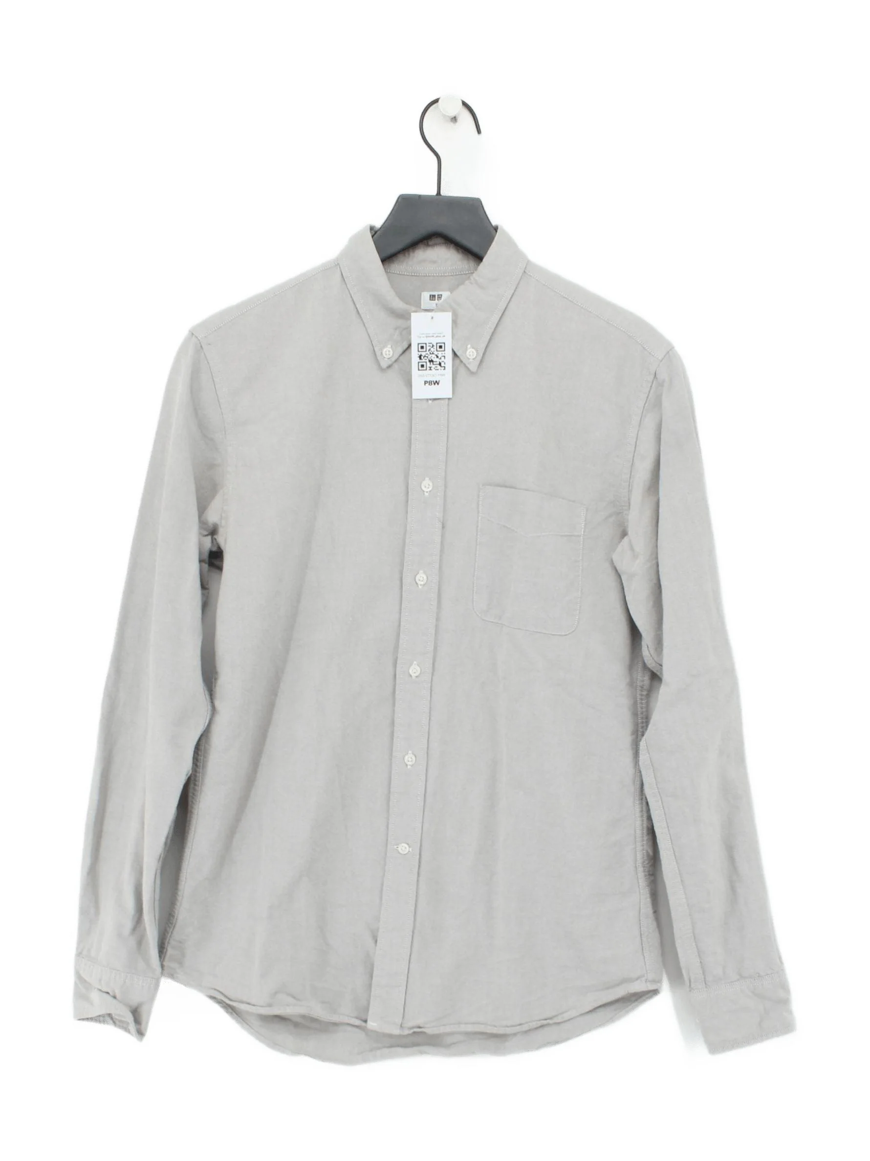 Uniqlo Men's Shirt S Grey 100% Cotton Basic