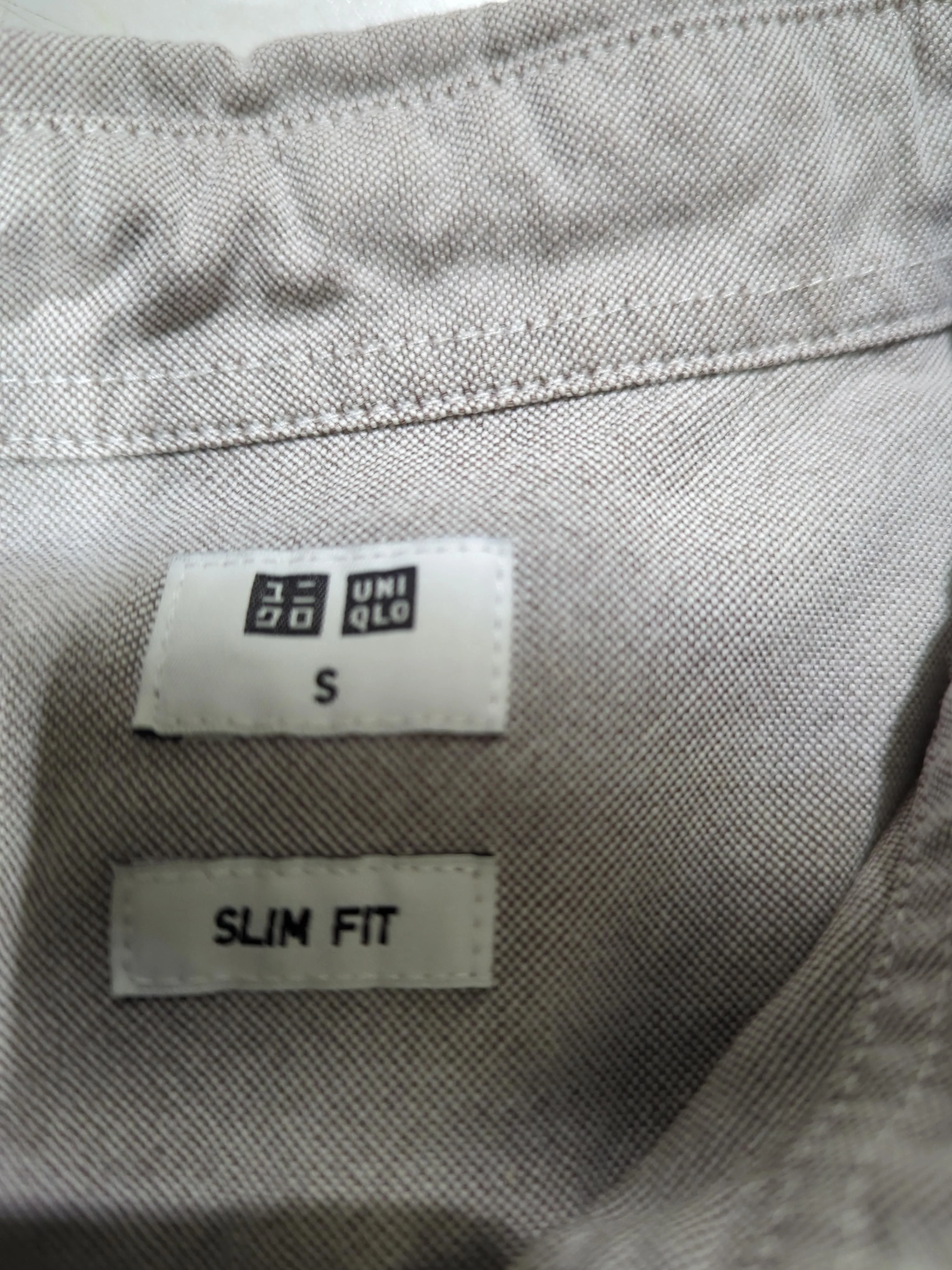Uniqlo Men's Shirt S Grey 100% Cotton Basic - Image 5