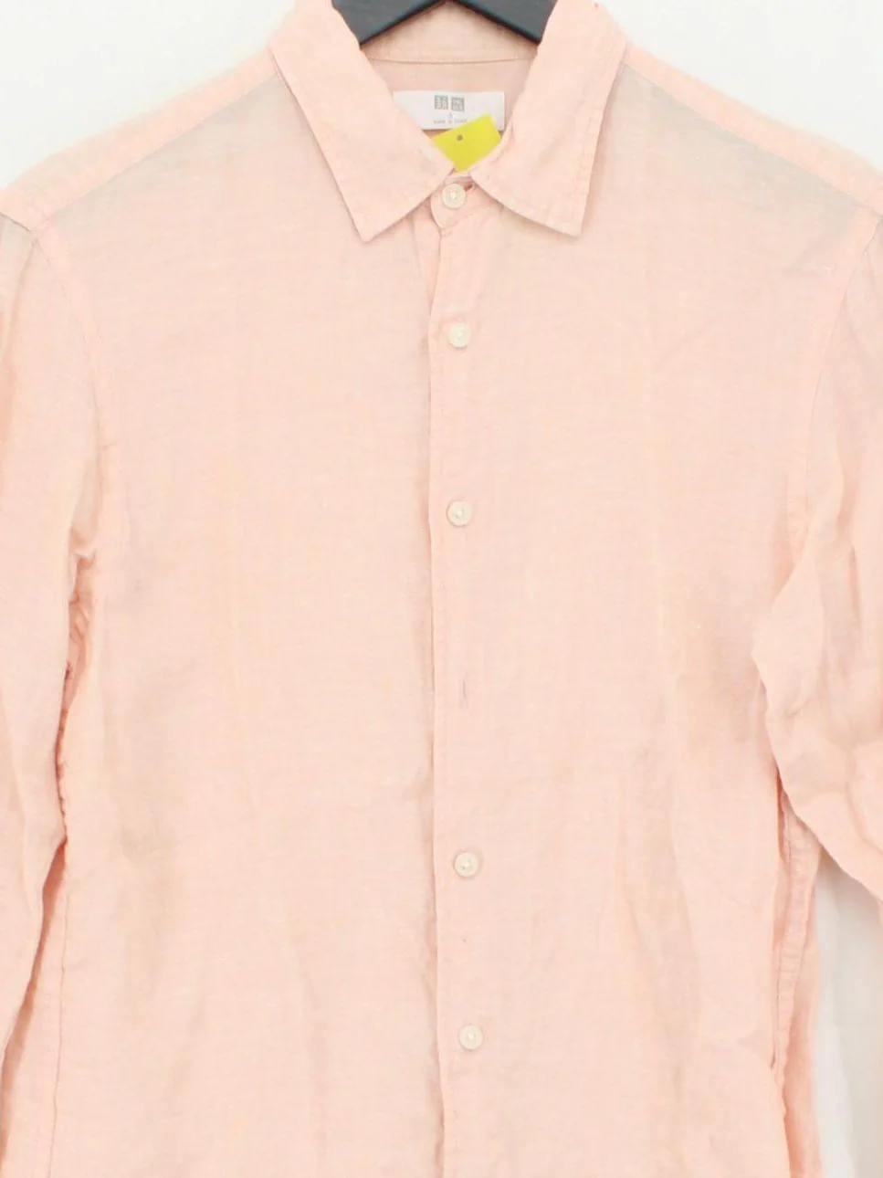 Uniqlo Men's Shirt S Pink 100% Other Basic - Image 3