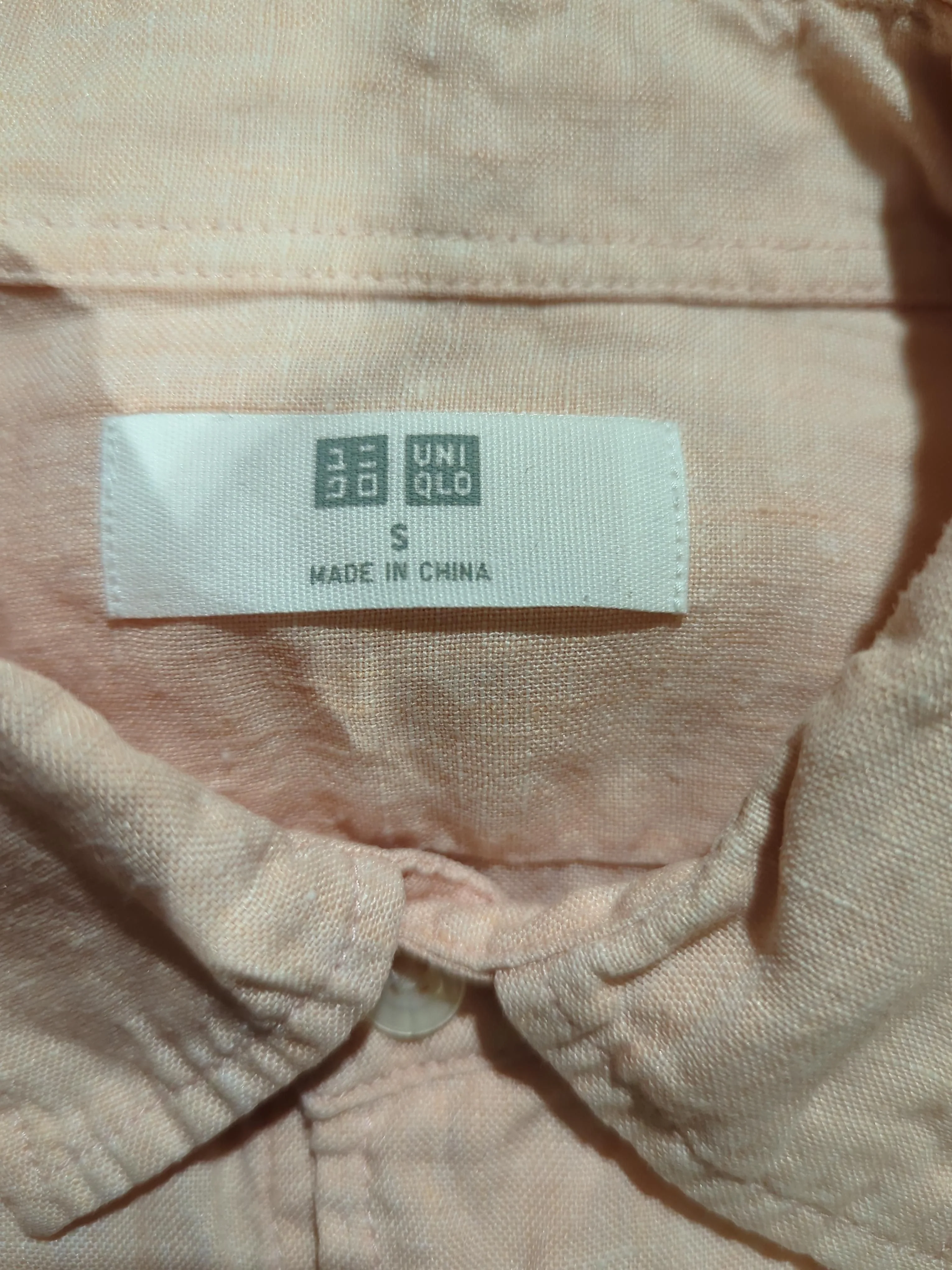 Uniqlo Men's Shirt S Pink 100% Other Basic - Image 5