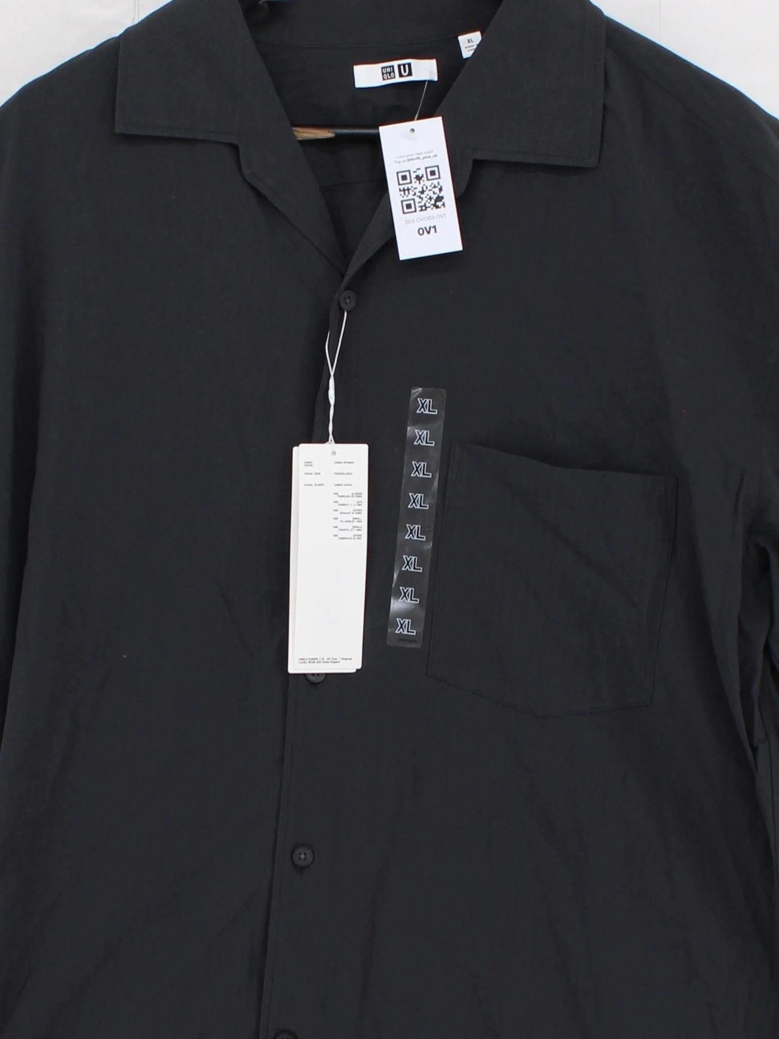 Uniqlo Men's Shirt XL Black 100% Cotton Basic New with tags - Image 3