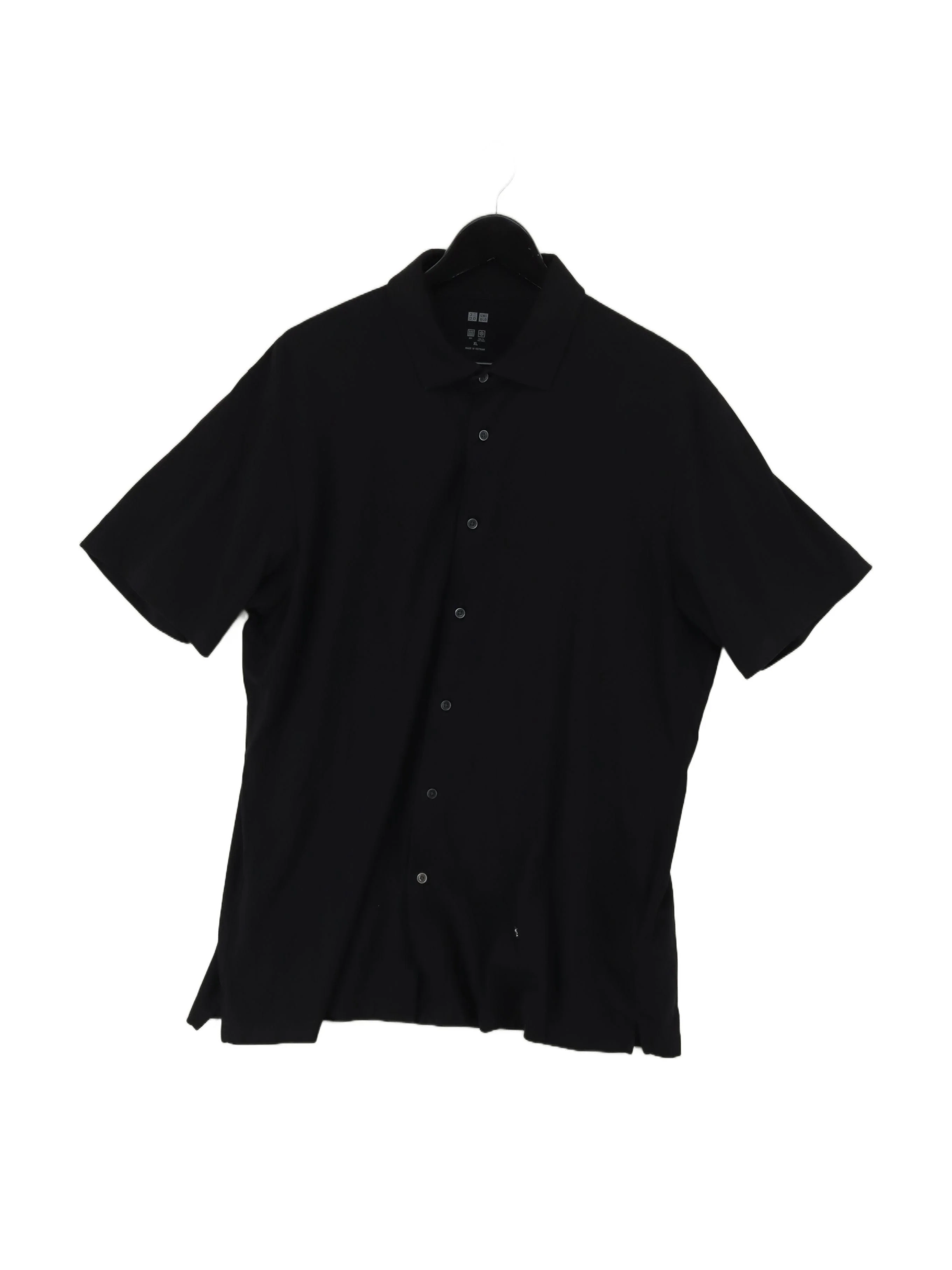 Uniqlo Men's Shirt XL Black Cotton with Polyester Basic