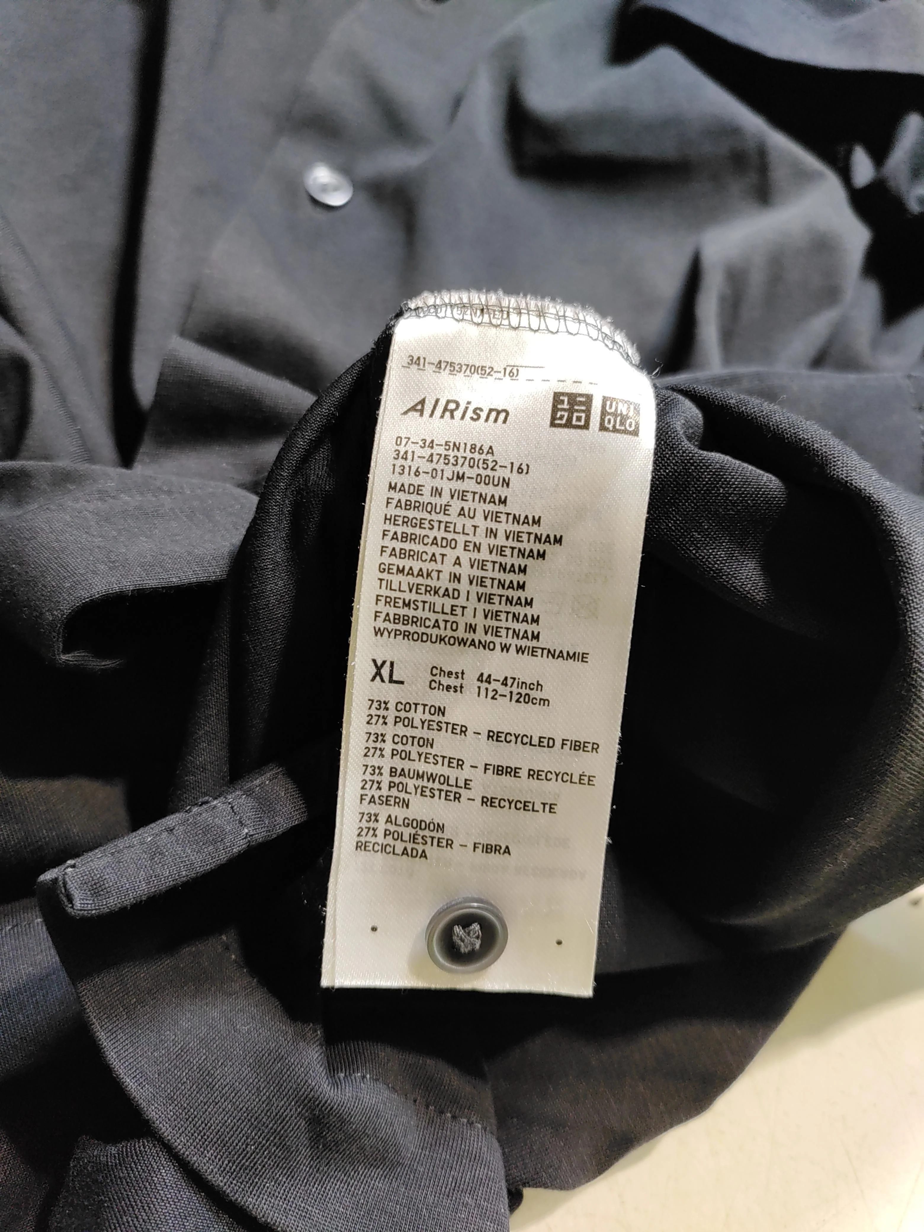 Uniqlo Men's Shirt XL Black Cotton with Polyester Basic - Image 6