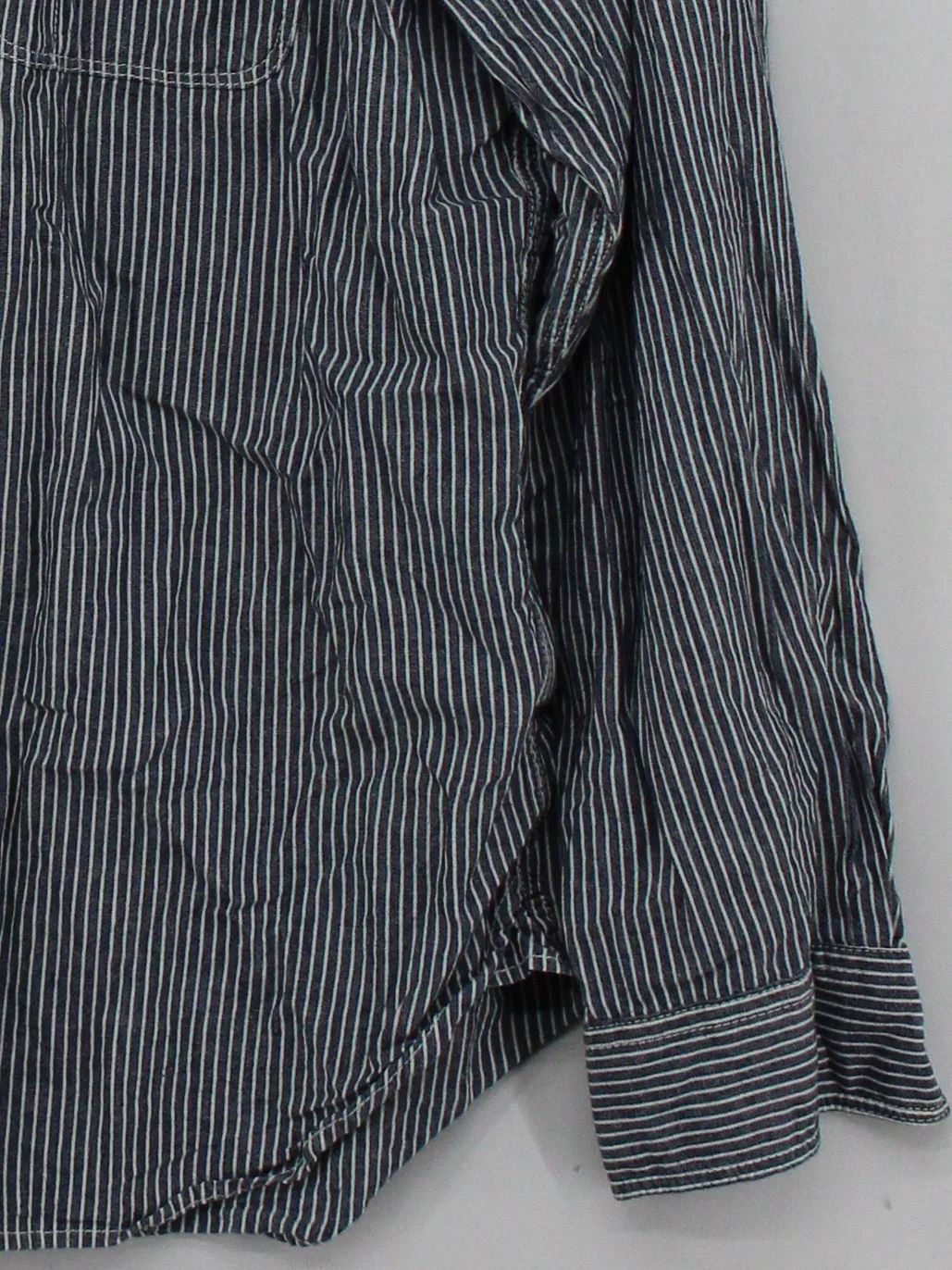 Uniqlo Men's Shirt XL Blue Striped 100% Cotton Basic - Image 4
