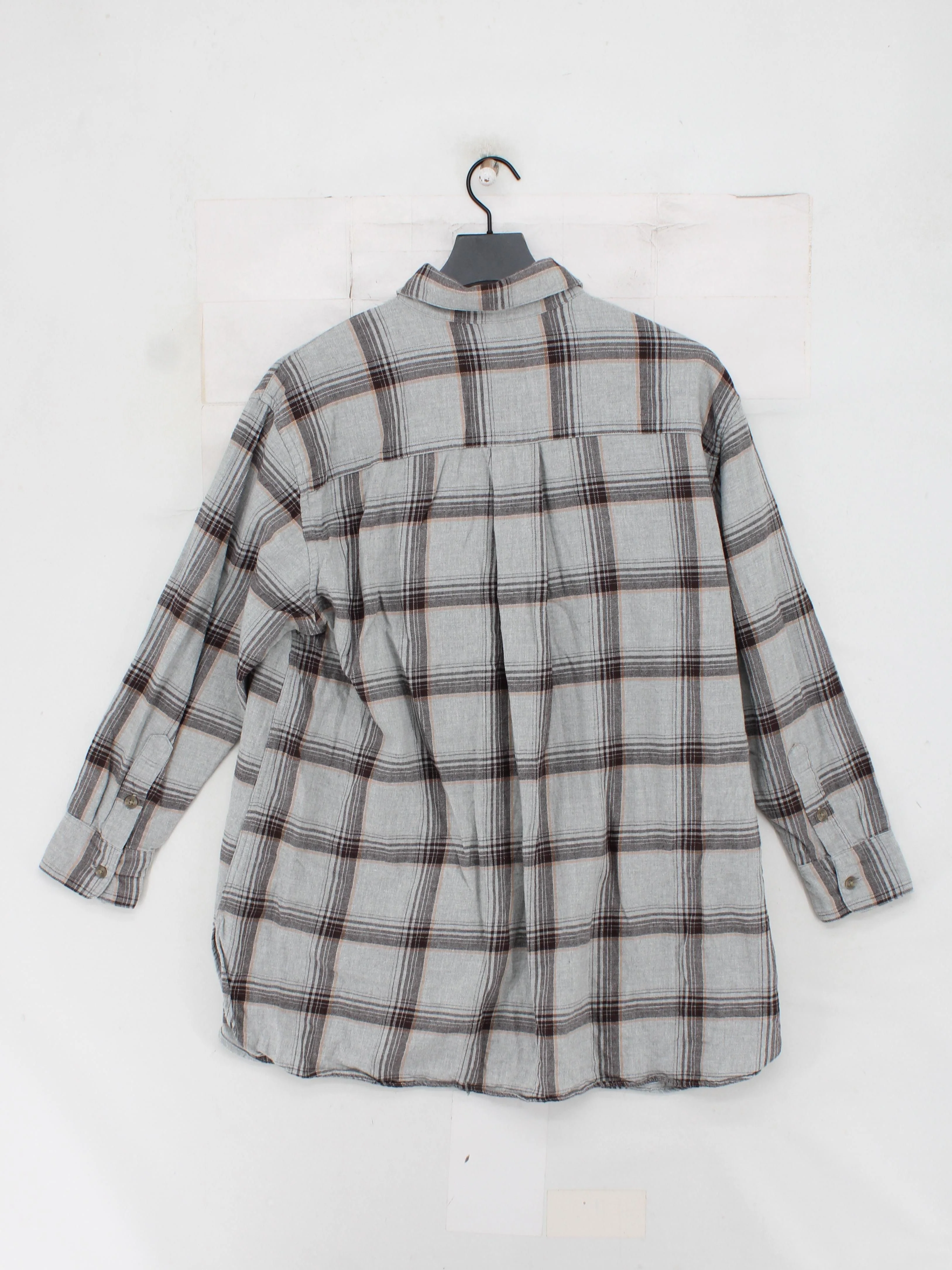 Uniqlo Men's Shirt XL Grey Checkered 100% Cotton Basic - Image 2