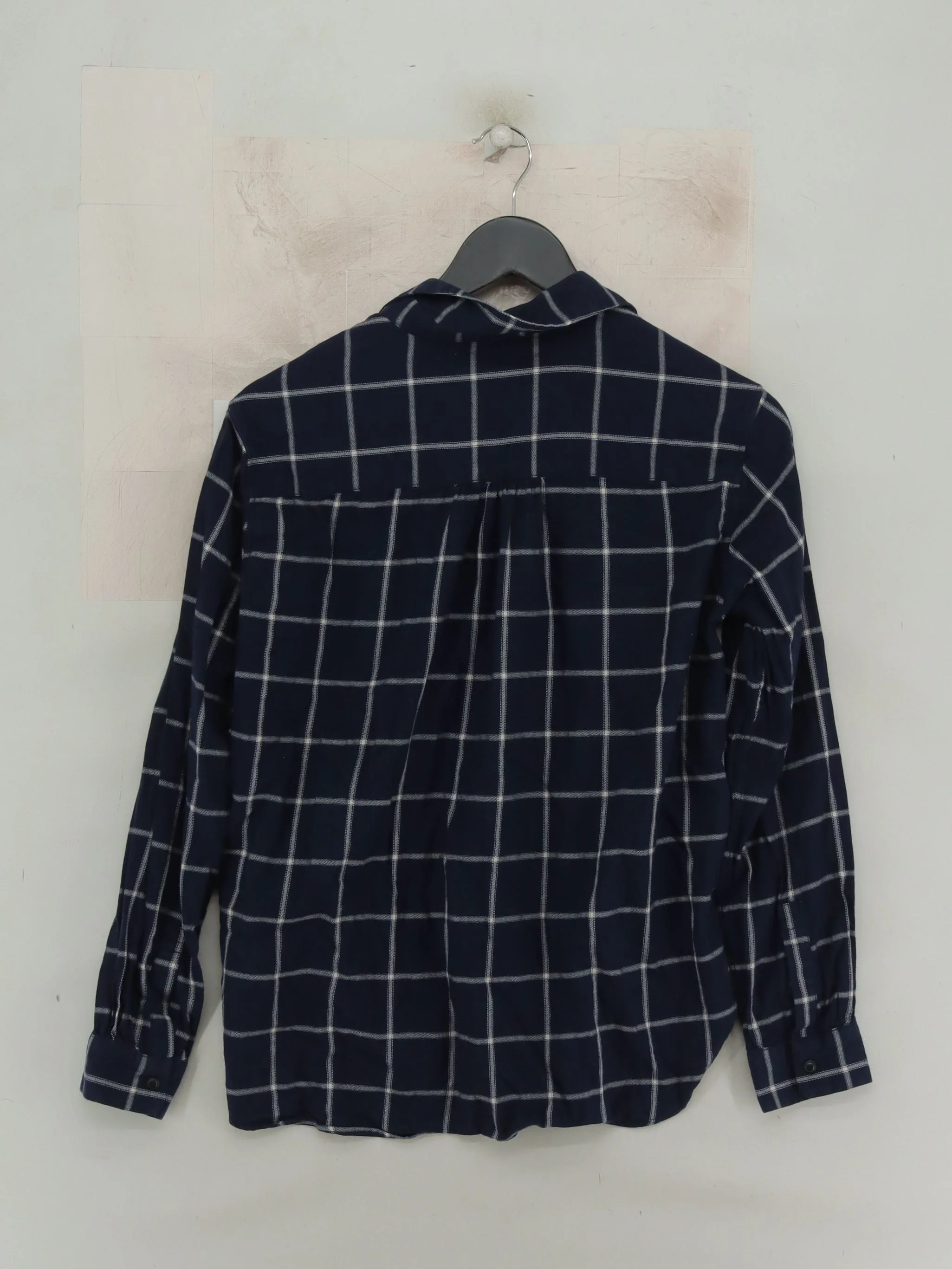 Uniqlo Men's Shirt XS Blue Checkered Cotton with Acrylic, Viscose Basic - Image 2
