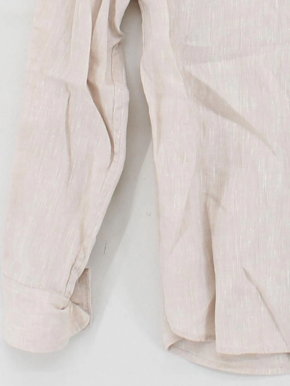 Uniqlo Men's Shirt XS Cream 100% Linen Basic - Image 4