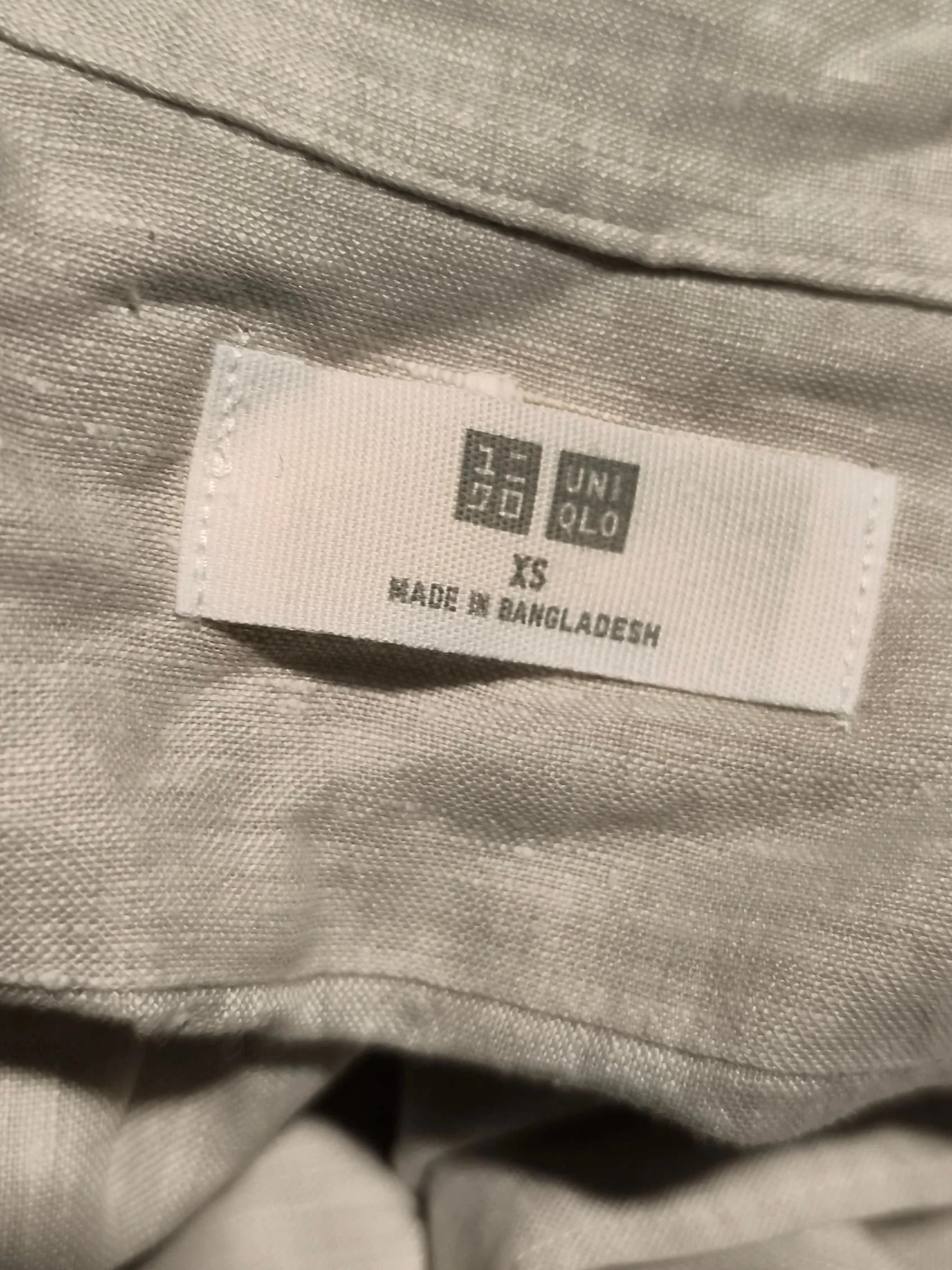 Uniqlo Men's Shirt XS Cream 100% Linen Basic - Image 5
