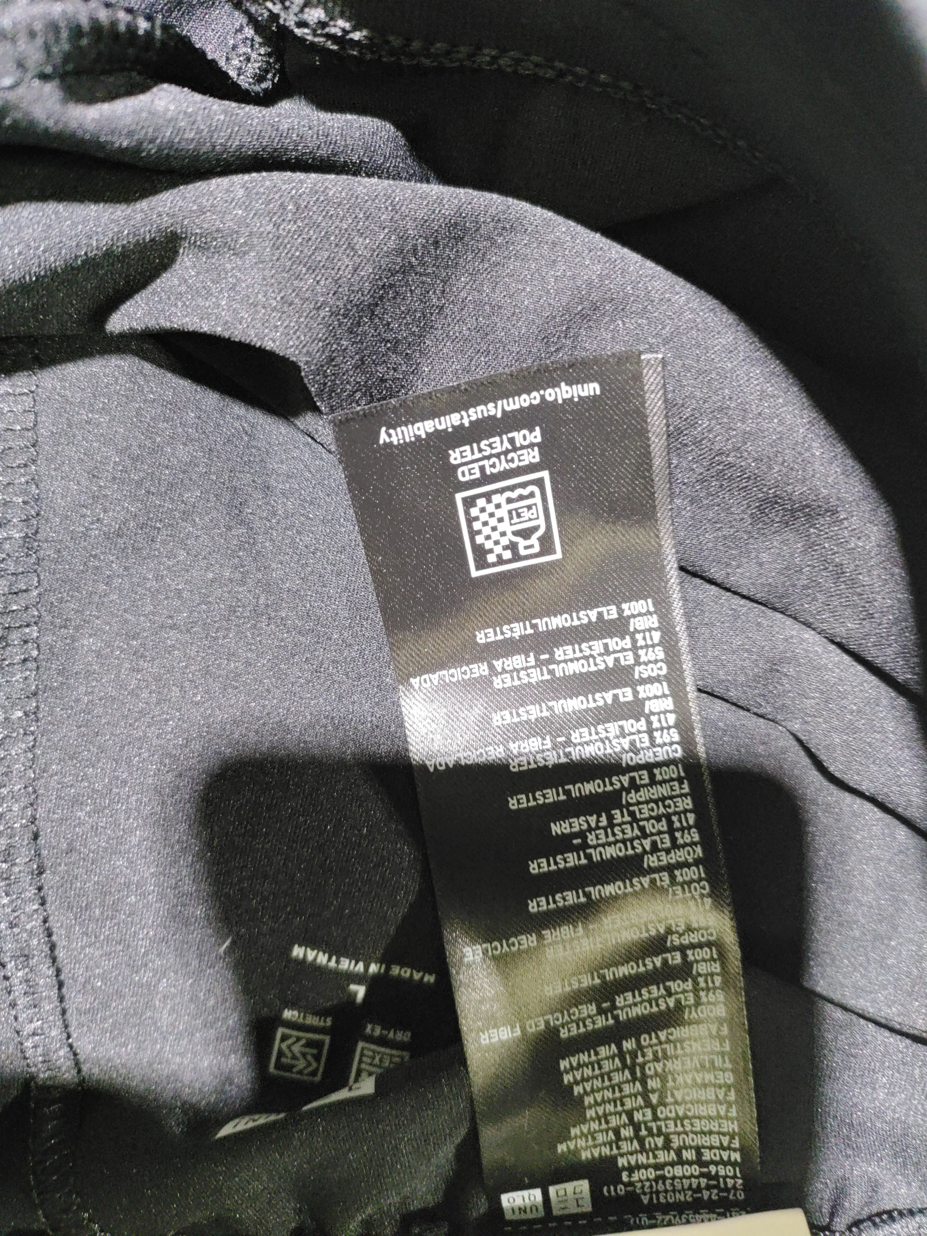 Uniqlo Men's Sports Bottoms L Black Polyester with Elastane Tapered Sweatpants - Image 6