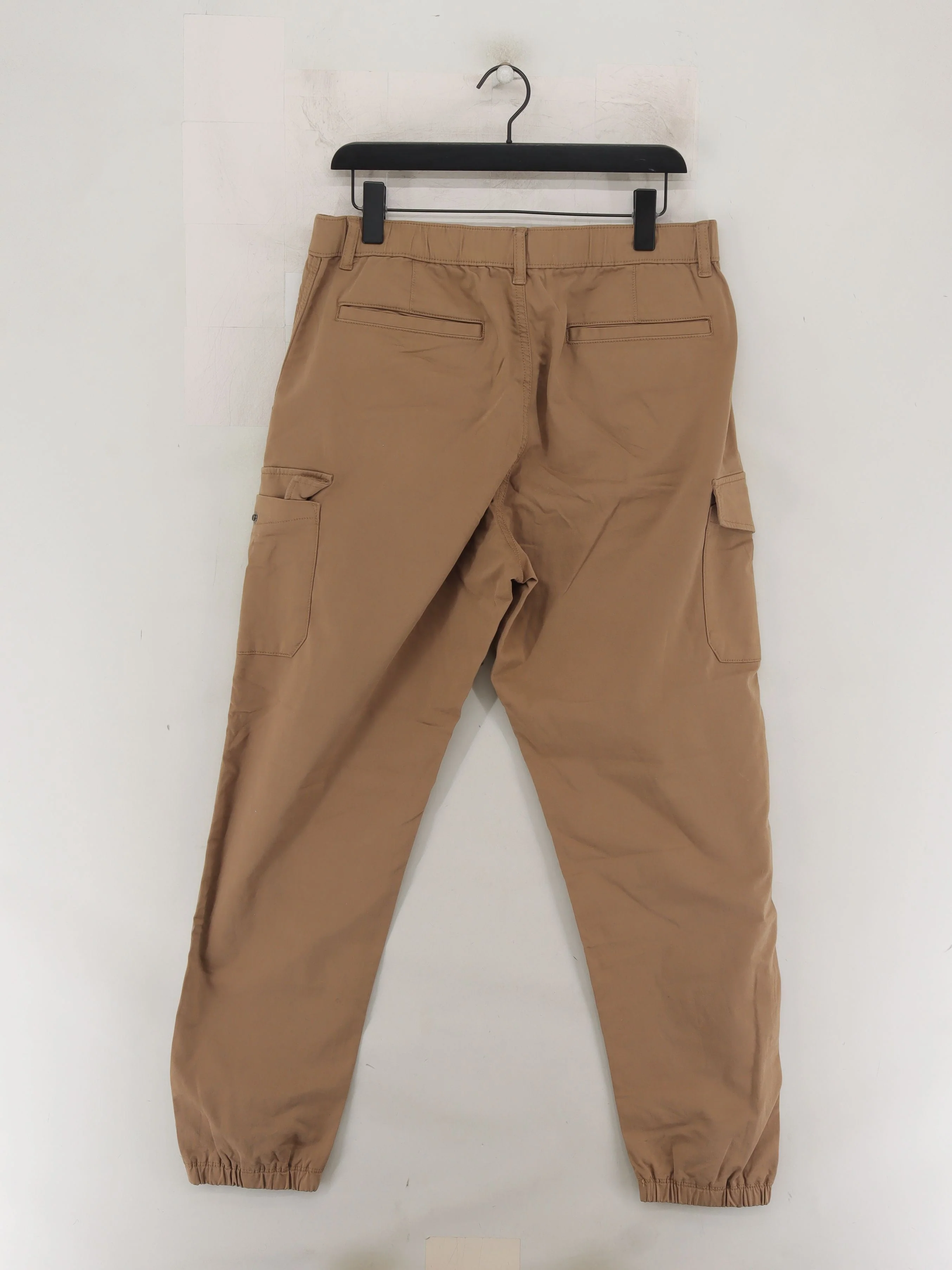 Uniqlo Men's Sports Bottoms L Tan Cotton with Elastane Tapered Sweatpants - Image 2