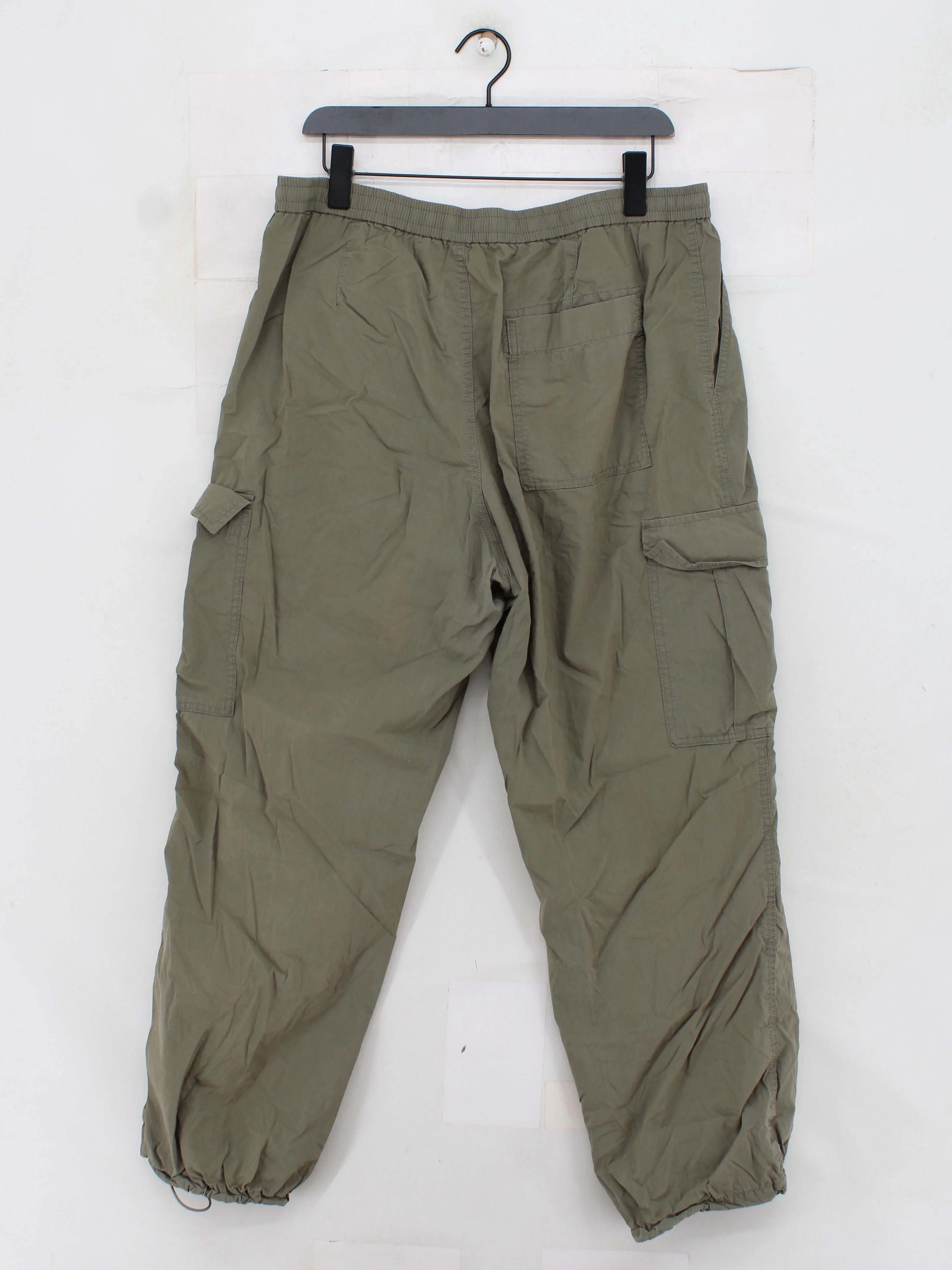 Uniqlo Men's Sports Bottoms XL Green Cotton with Polyamide Tapered Sweatpants - Image 2