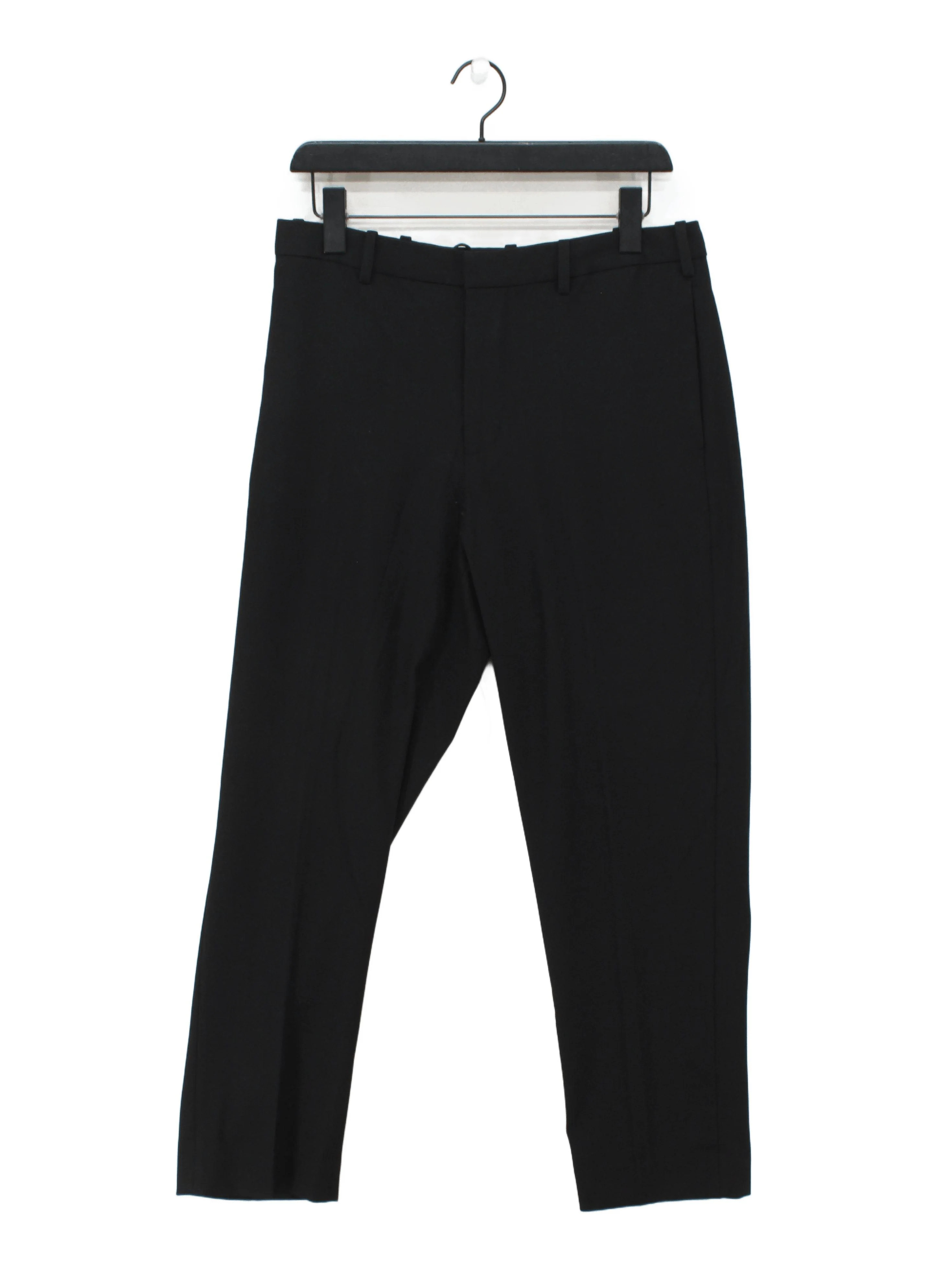 Uniqlo Men's Suit Trousers M Black Polyester with Viscose, Elastane Dress Pants