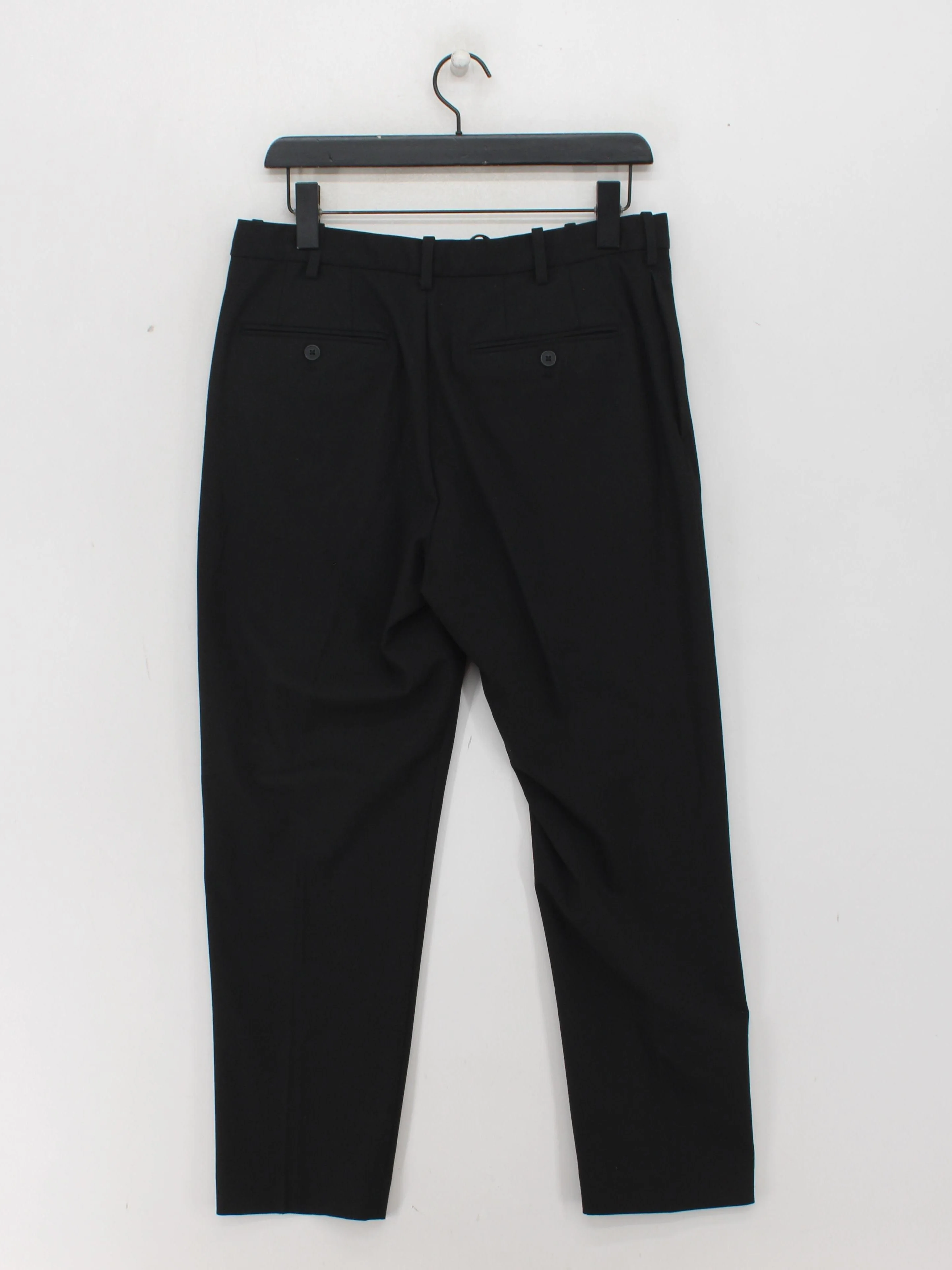 Uniqlo Men's Suit Trousers M Black Polyester with Viscose, Elastane Dress Pants - Image 2