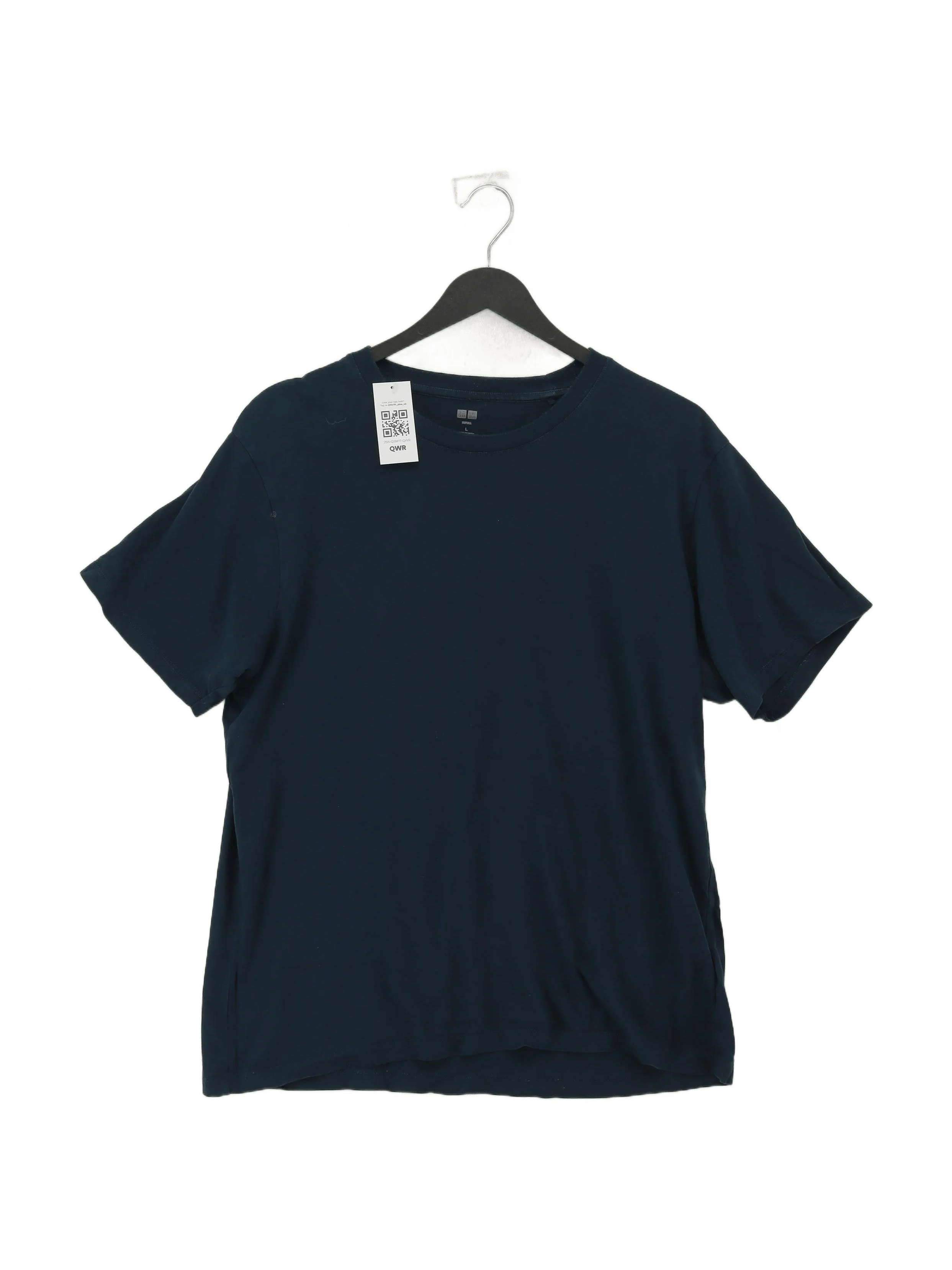 Uniqlo Men's T-Shirt L Blue 100% Cotton Basic