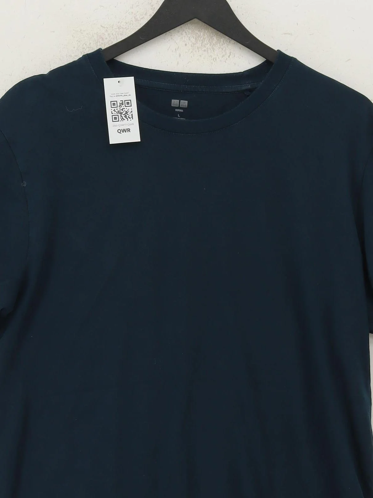 Uniqlo Men's T-Shirt L Blue 100% Cotton Basic - Image 3