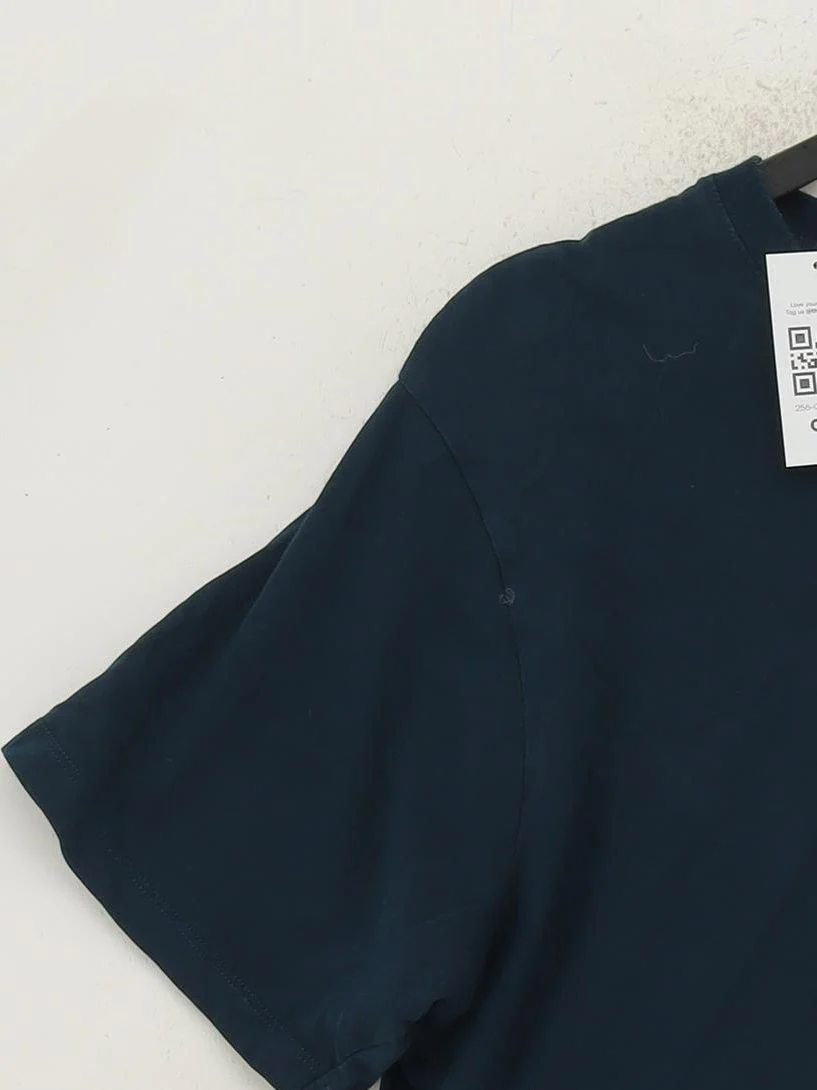 Uniqlo Men's T-Shirt L Blue 100% Cotton Basic - Image 4