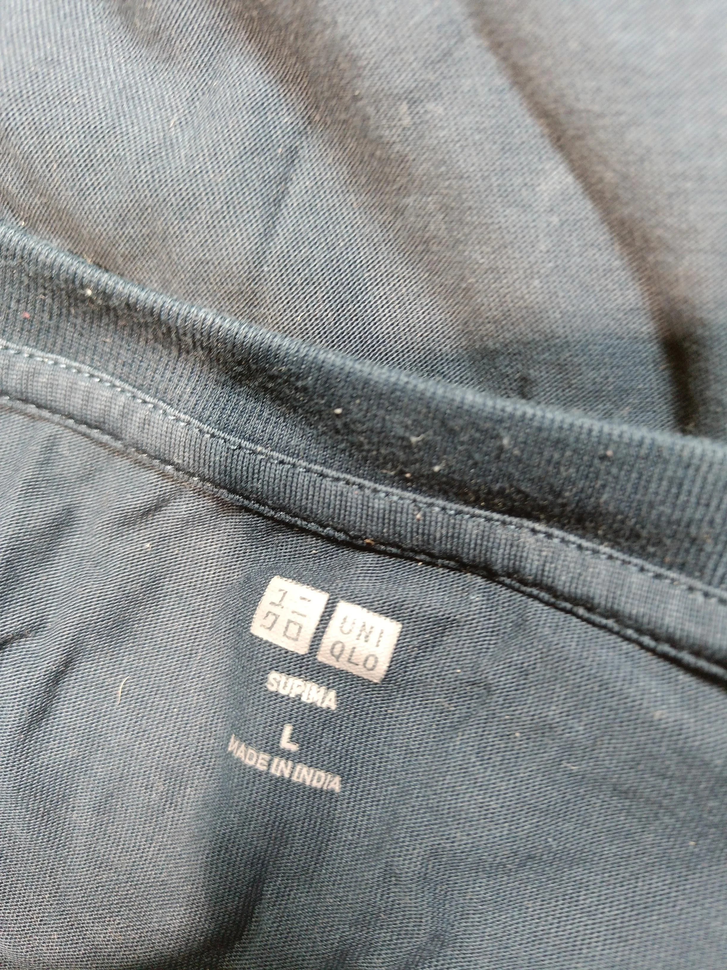 Uniqlo Men's T-Shirt L Blue 100% Cotton Basic - Image 5