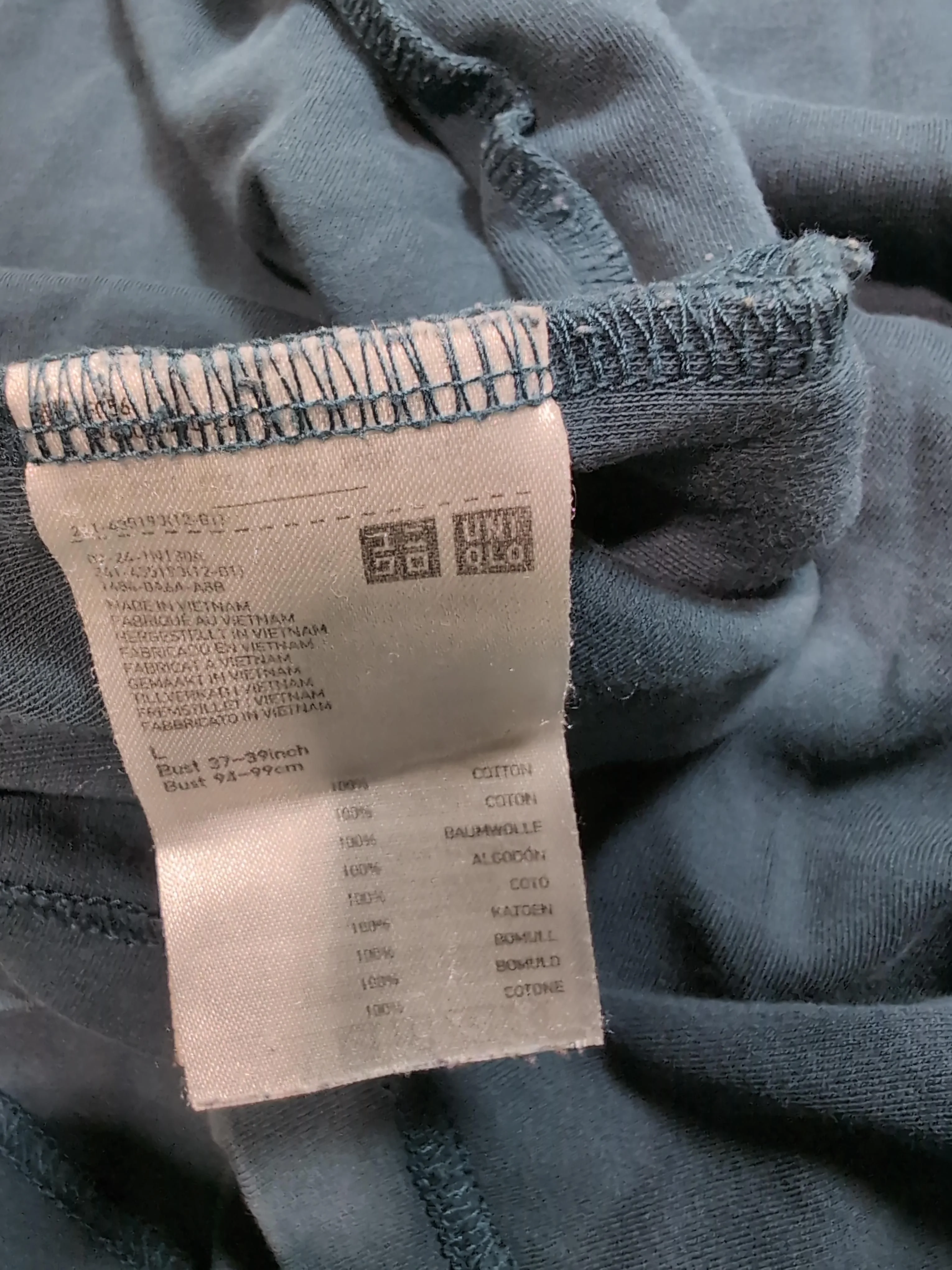 Uniqlo Men's T-Shirt L Blue 100% Cotton Basic - Image 5