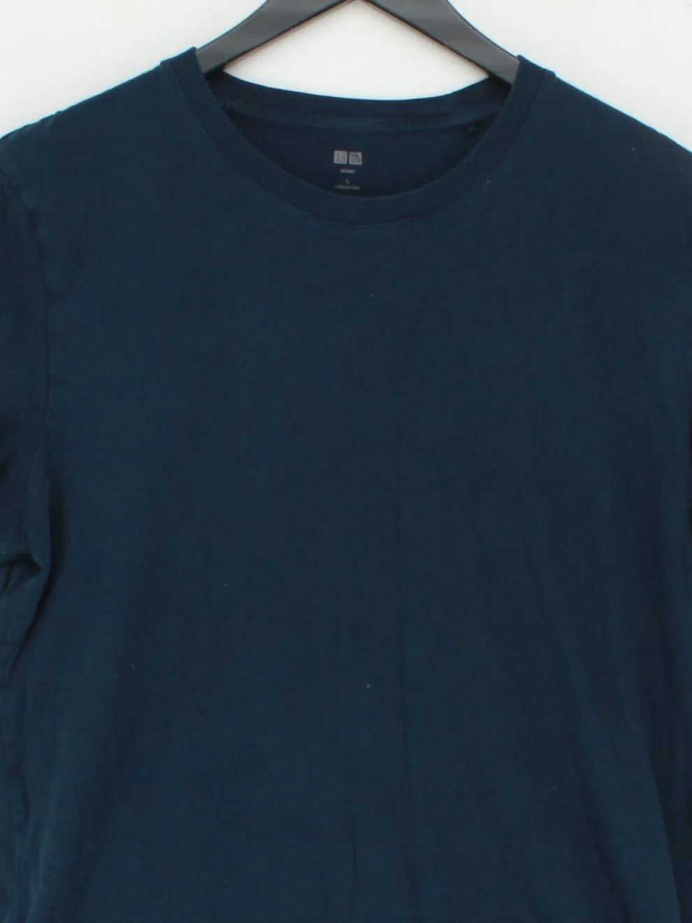Uniqlo Men's T-Shirt L Blue 100% Cotton Basic - Image 3