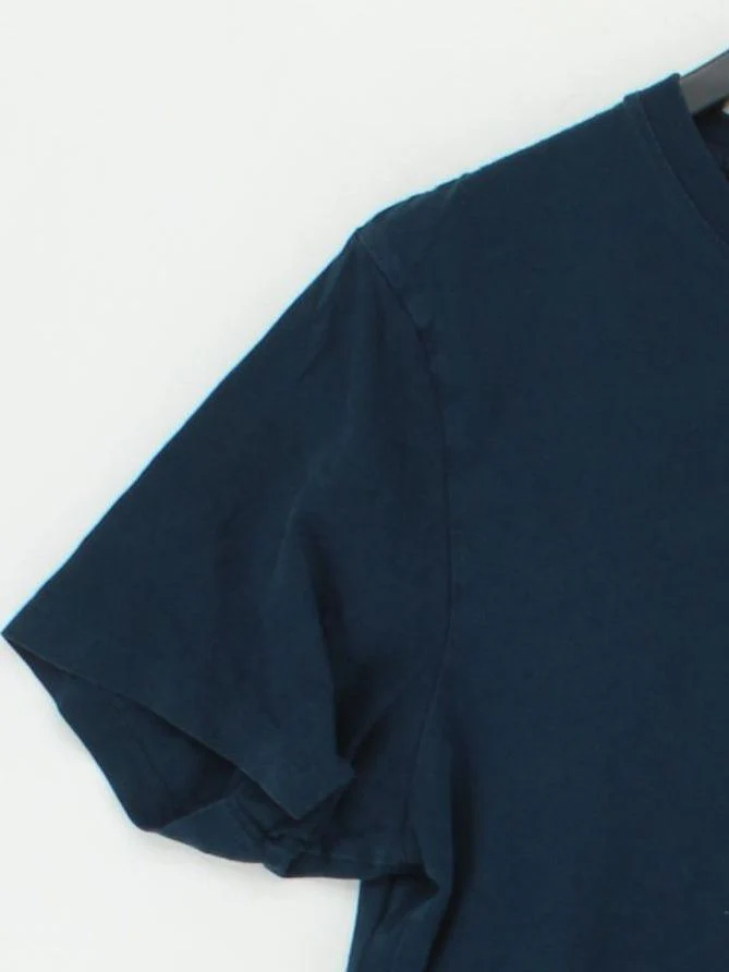 Uniqlo Men's T-Shirt L Blue 100% Cotton Basic - Image 4