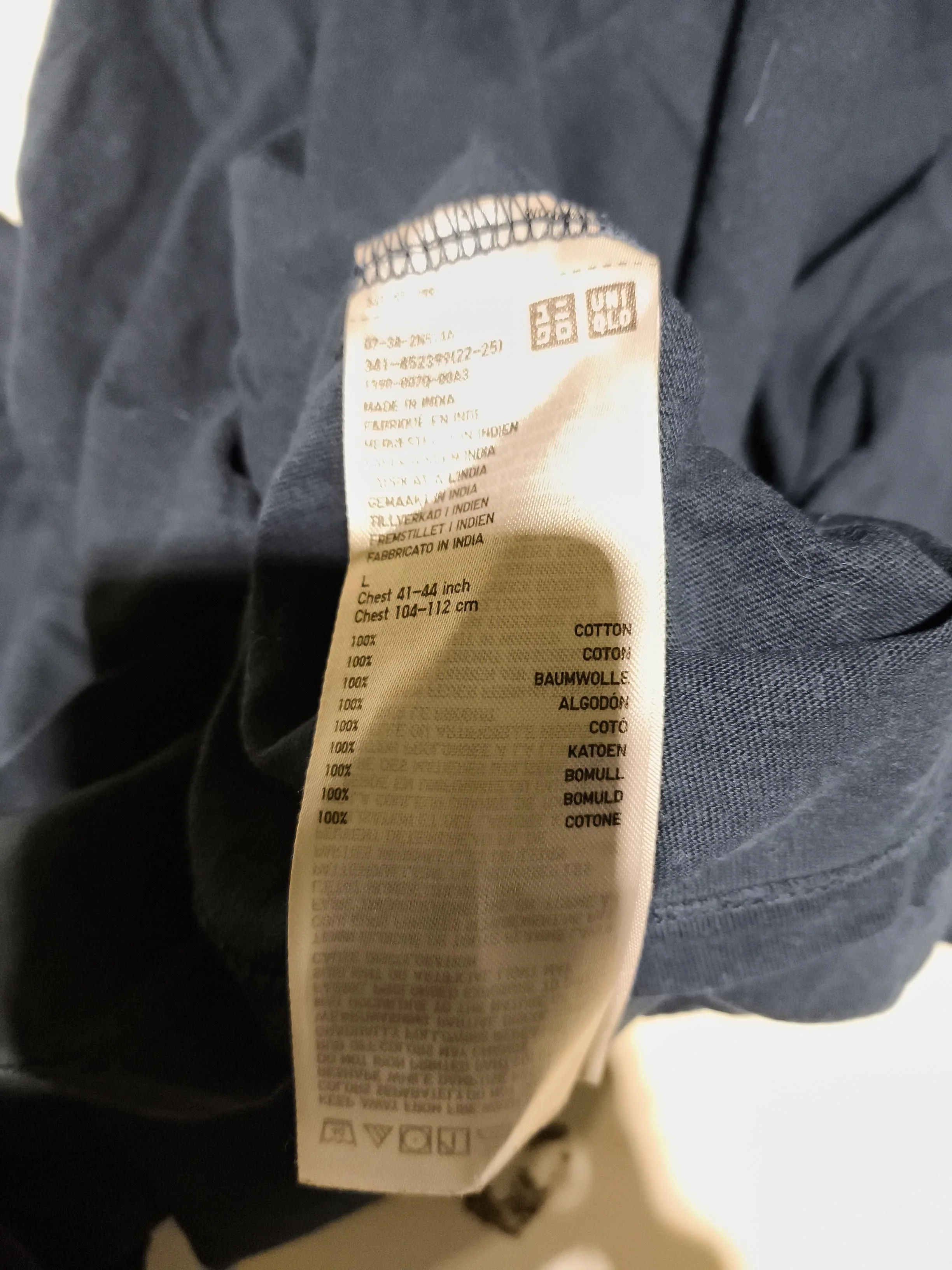 Uniqlo Men's T-Shirt L Blue 100% Cotton Basic - Image 6