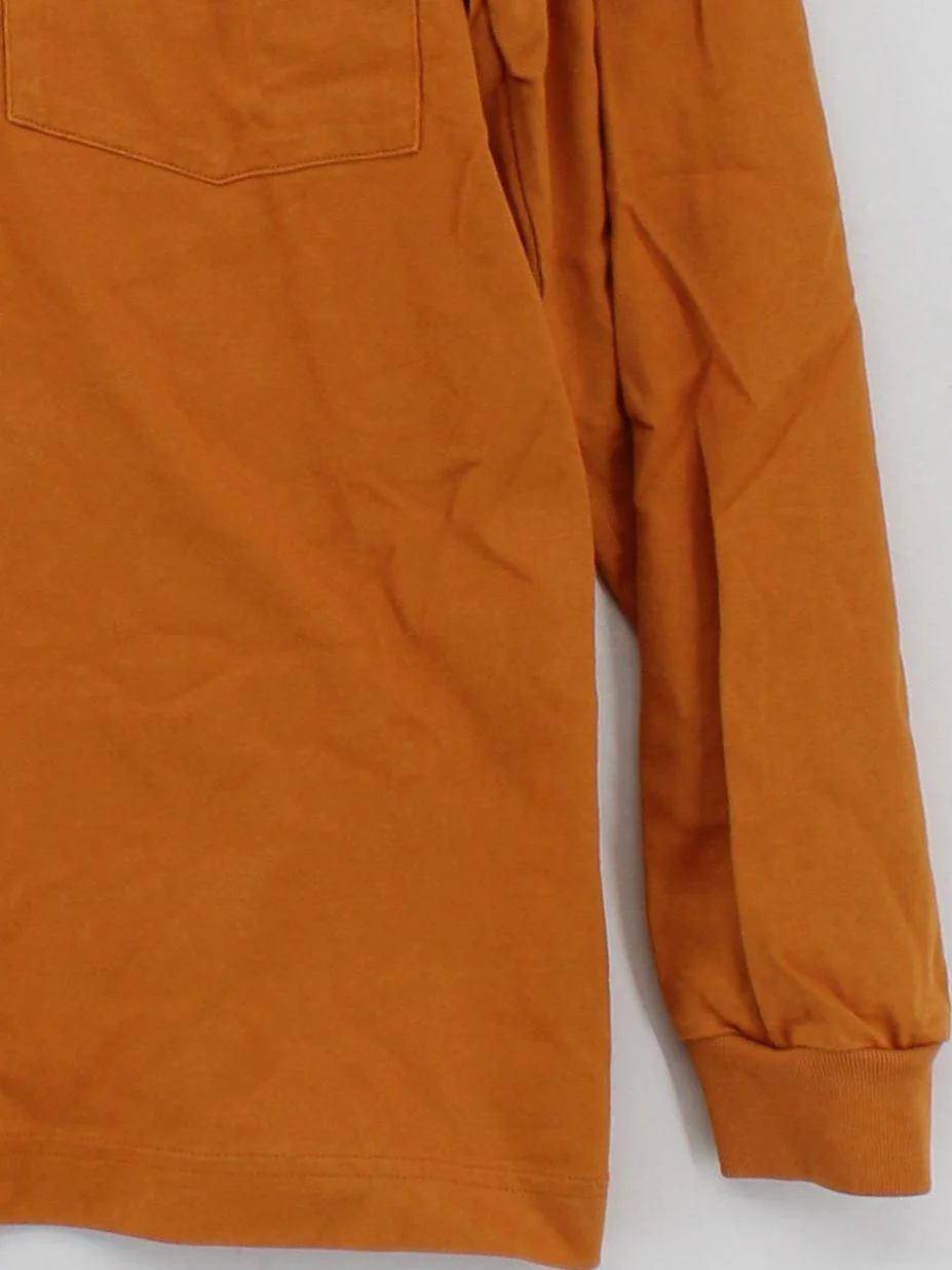 Uniqlo Men's T-Shirt L Orange Cotton with Polyester Basic - Image 4