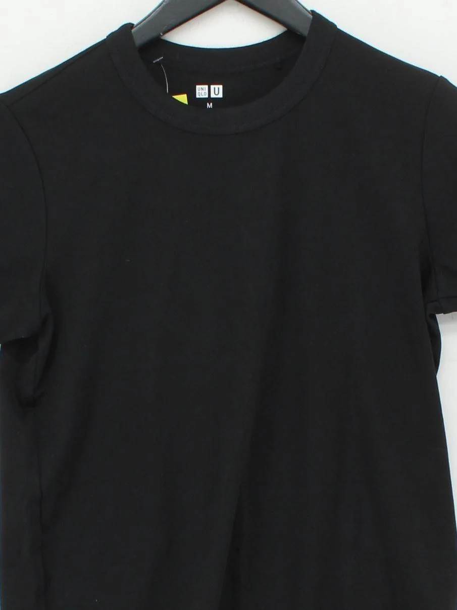 Uniqlo Men's T-Shirt M Black 100% Cotton Basic - Image 3