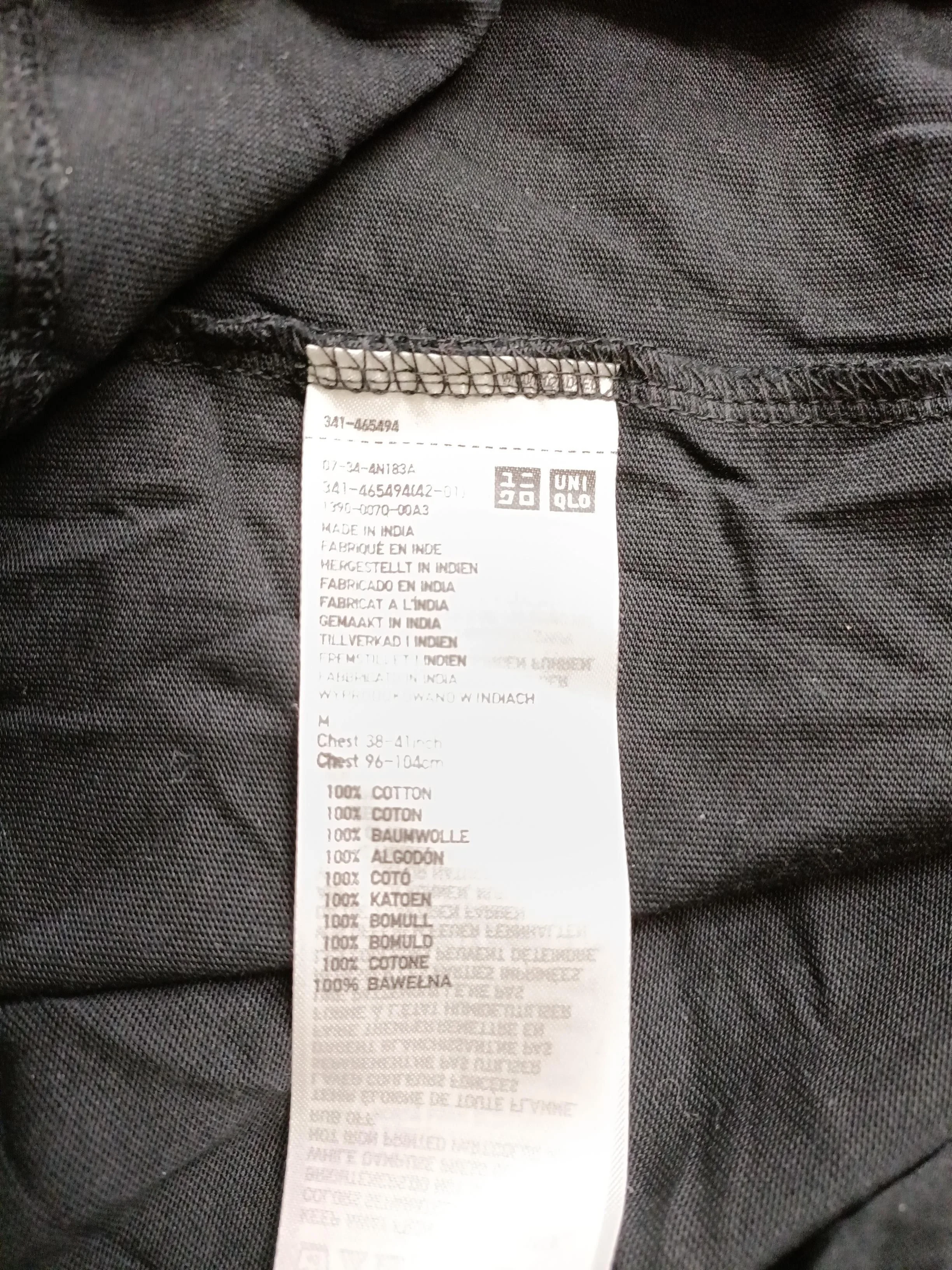 Uniqlo Men's T-Shirt M Black 100% Cotton Basic - Image 6