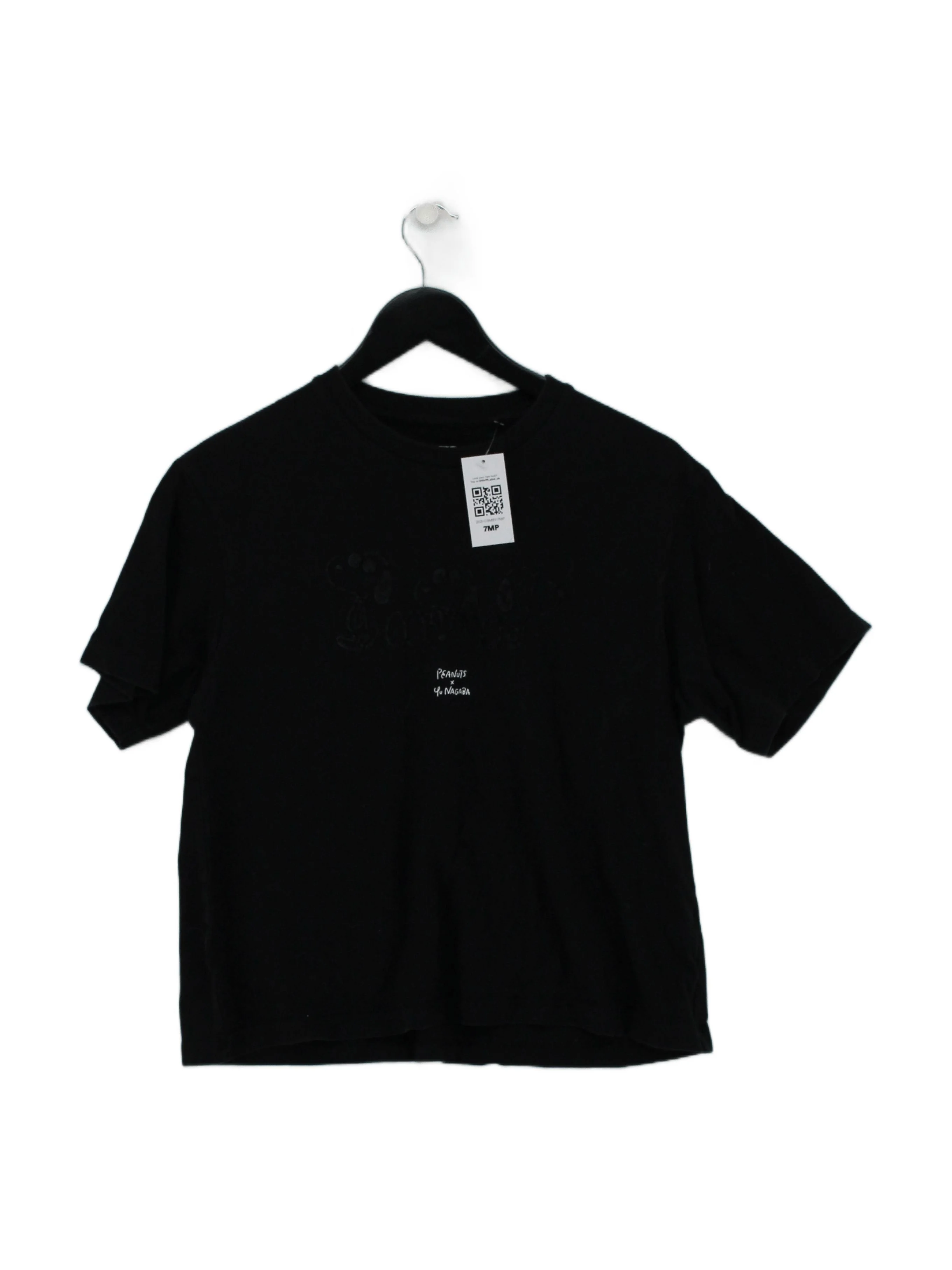 Uniqlo Men's T-Shirt M Black Graphic 100% Cotton Basic