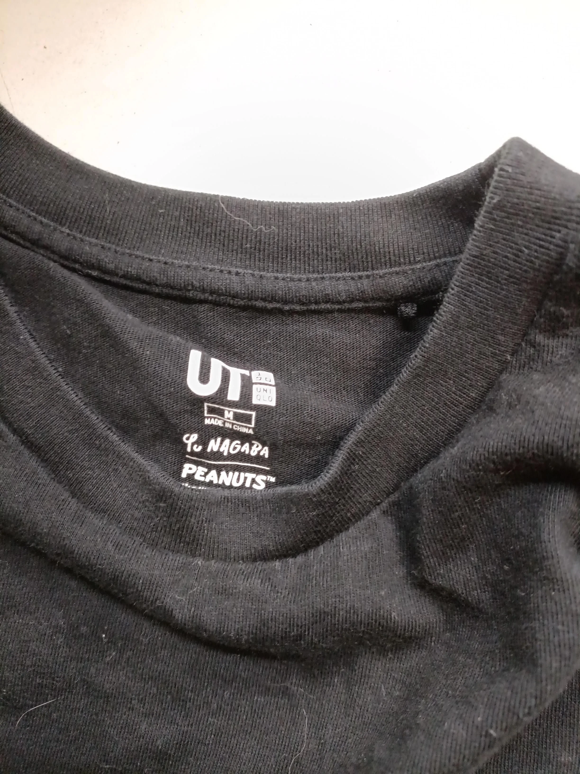 Uniqlo Men's T-Shirt M Black Graphic 100% Cotton Basic - Image 6